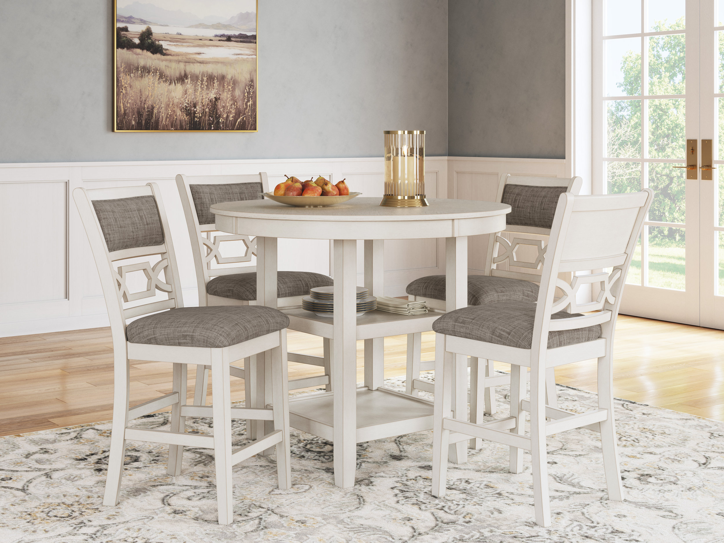 Erinberg 5-Piece Counter Height Dining Set | Antique White