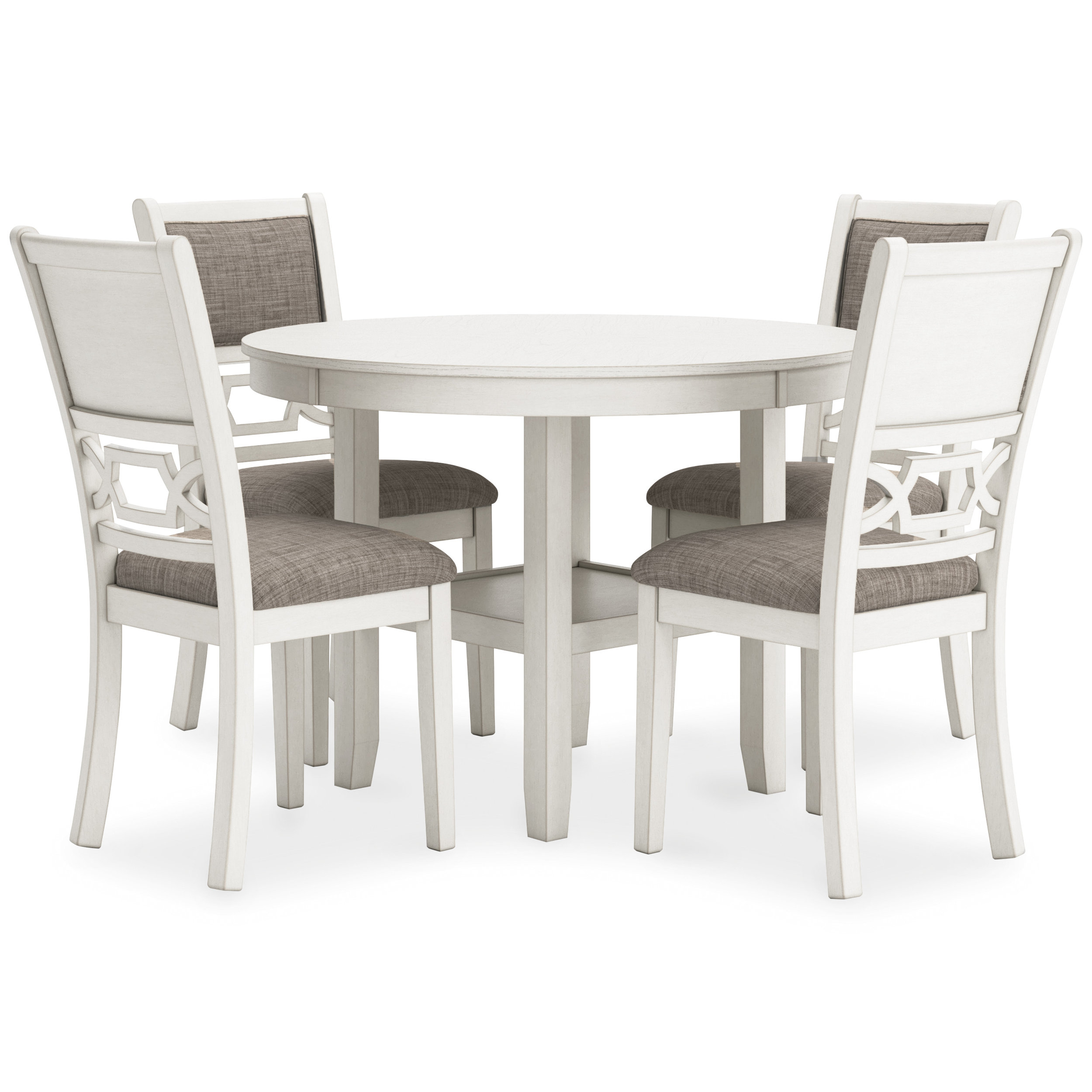 Erinberg 5-Piece Round Dining Set - Antique White Wood | Sohomod