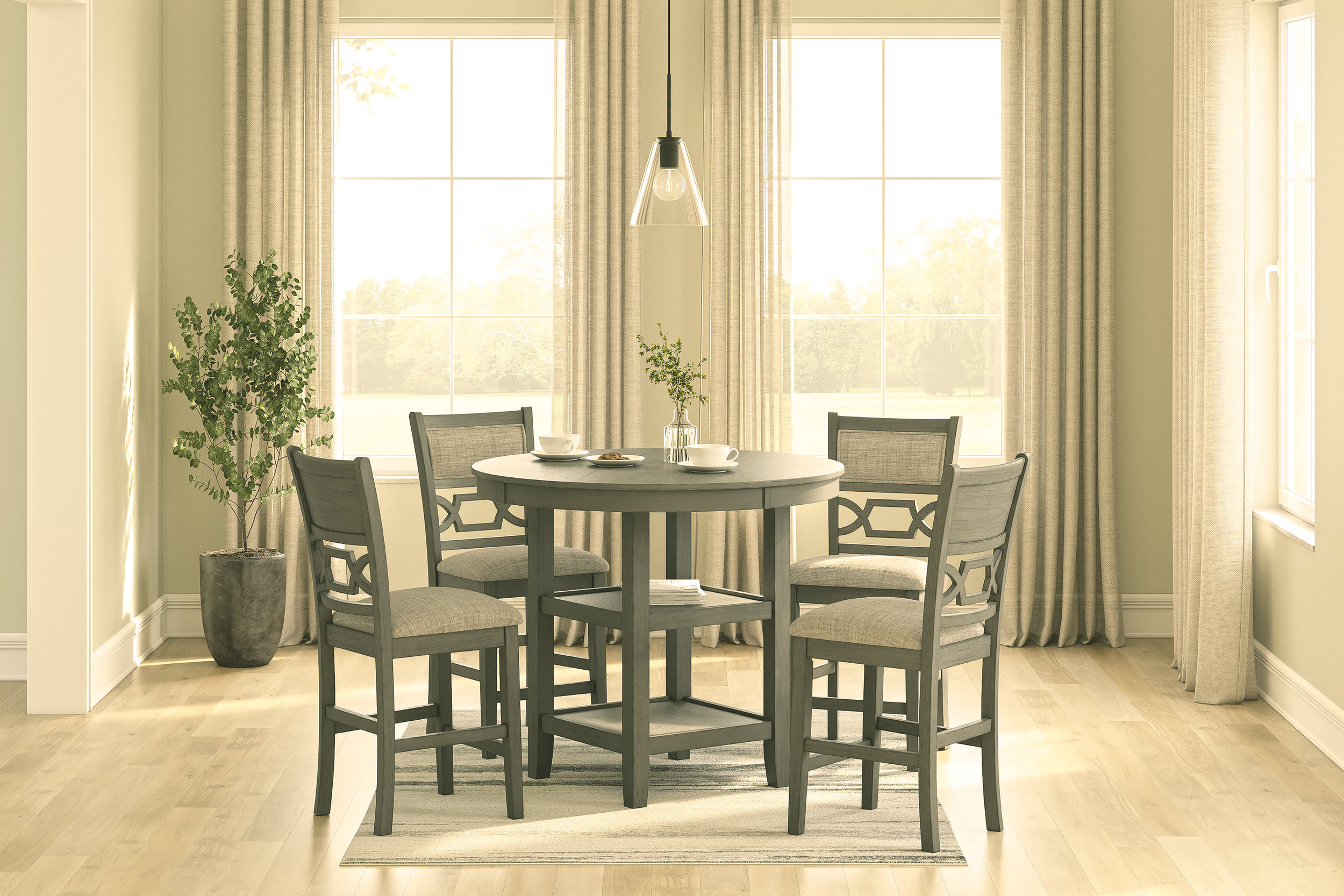 Wrenning 5-Piece Counter Height Dining Set | Gray