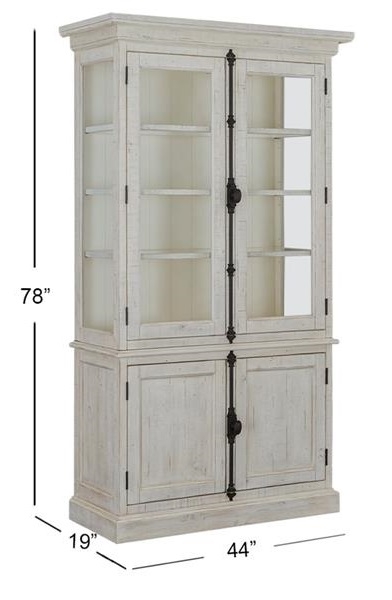 SM Bronwyn 4-Door Wood/Glass China Cabinet w/LED Lights