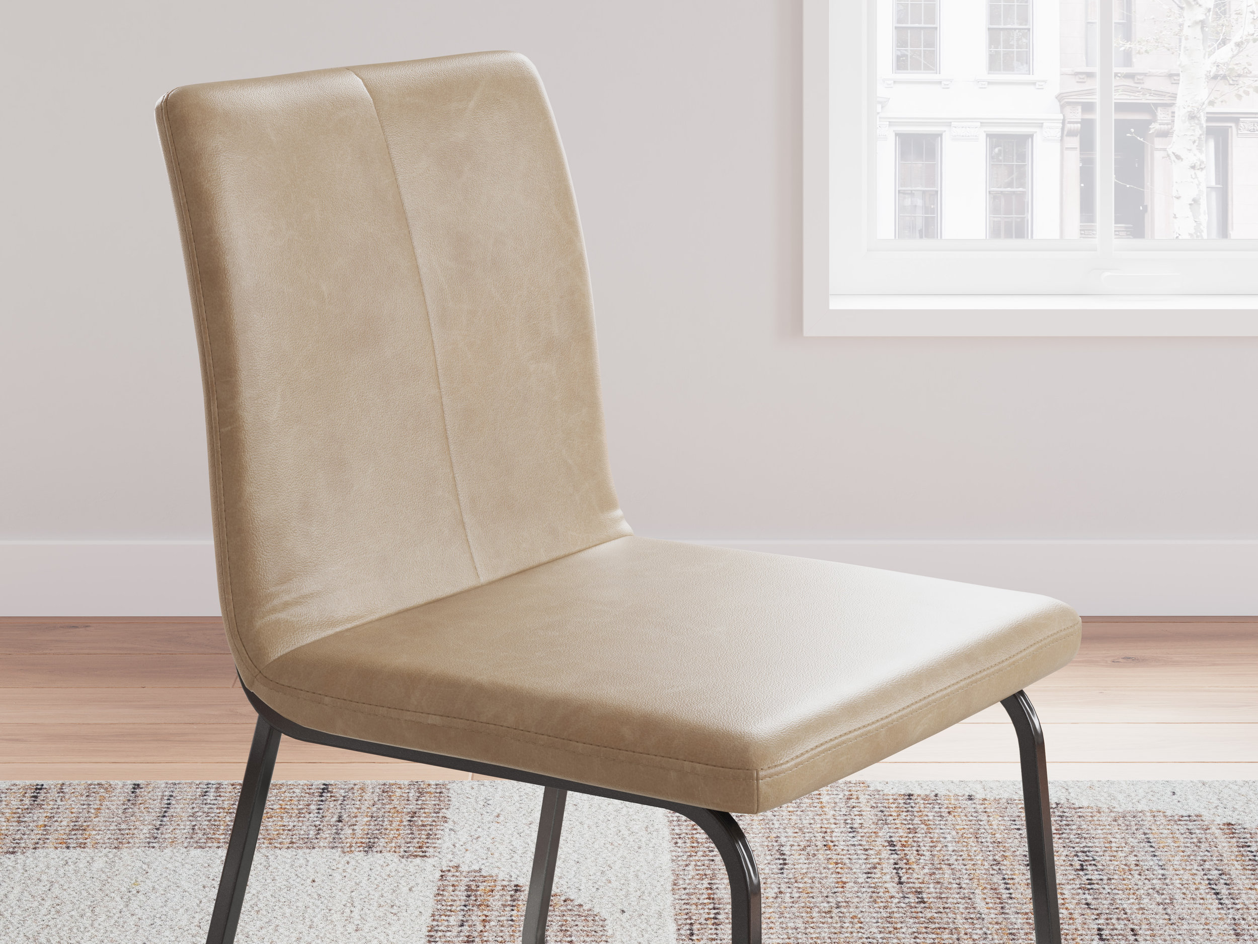 Pharwynn Industrial Faux Leather Dining Side Chair | Toast