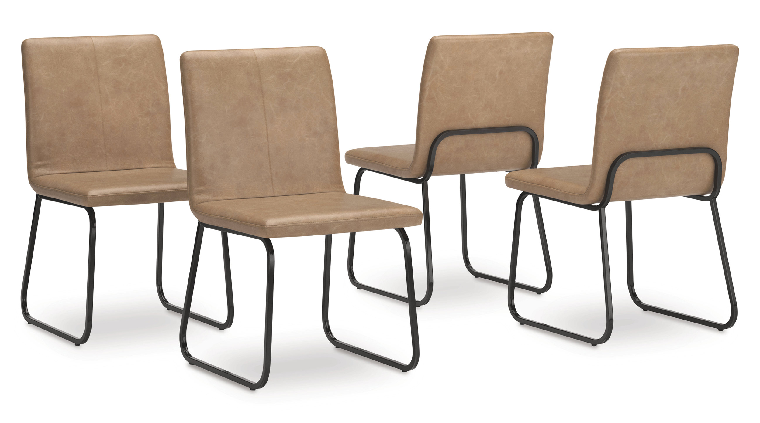Pharwynn Industrial Faux Leather Dining Side Chair | Toast