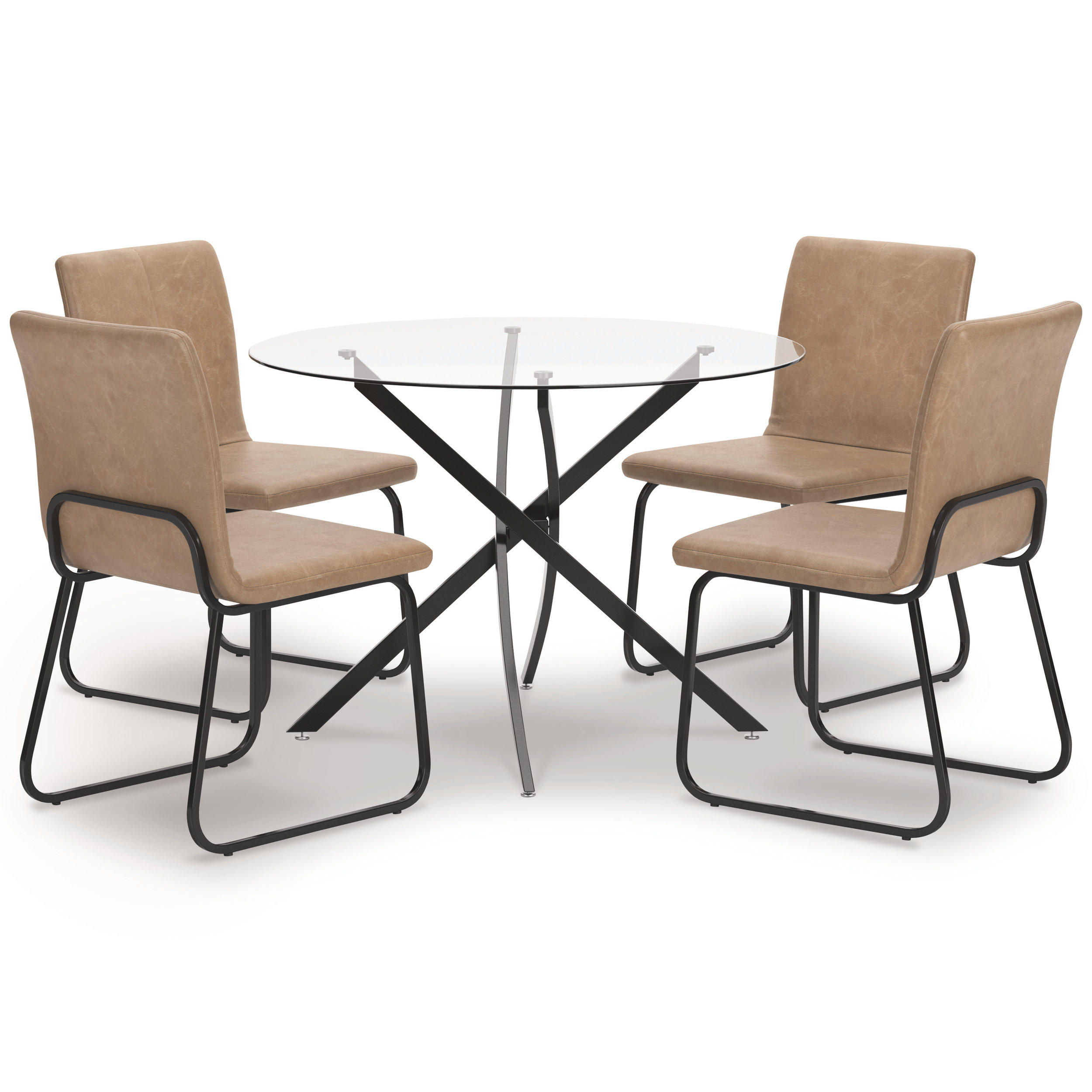 Pharwynn Industrial Faux Leather Dining Side Chair | Toast