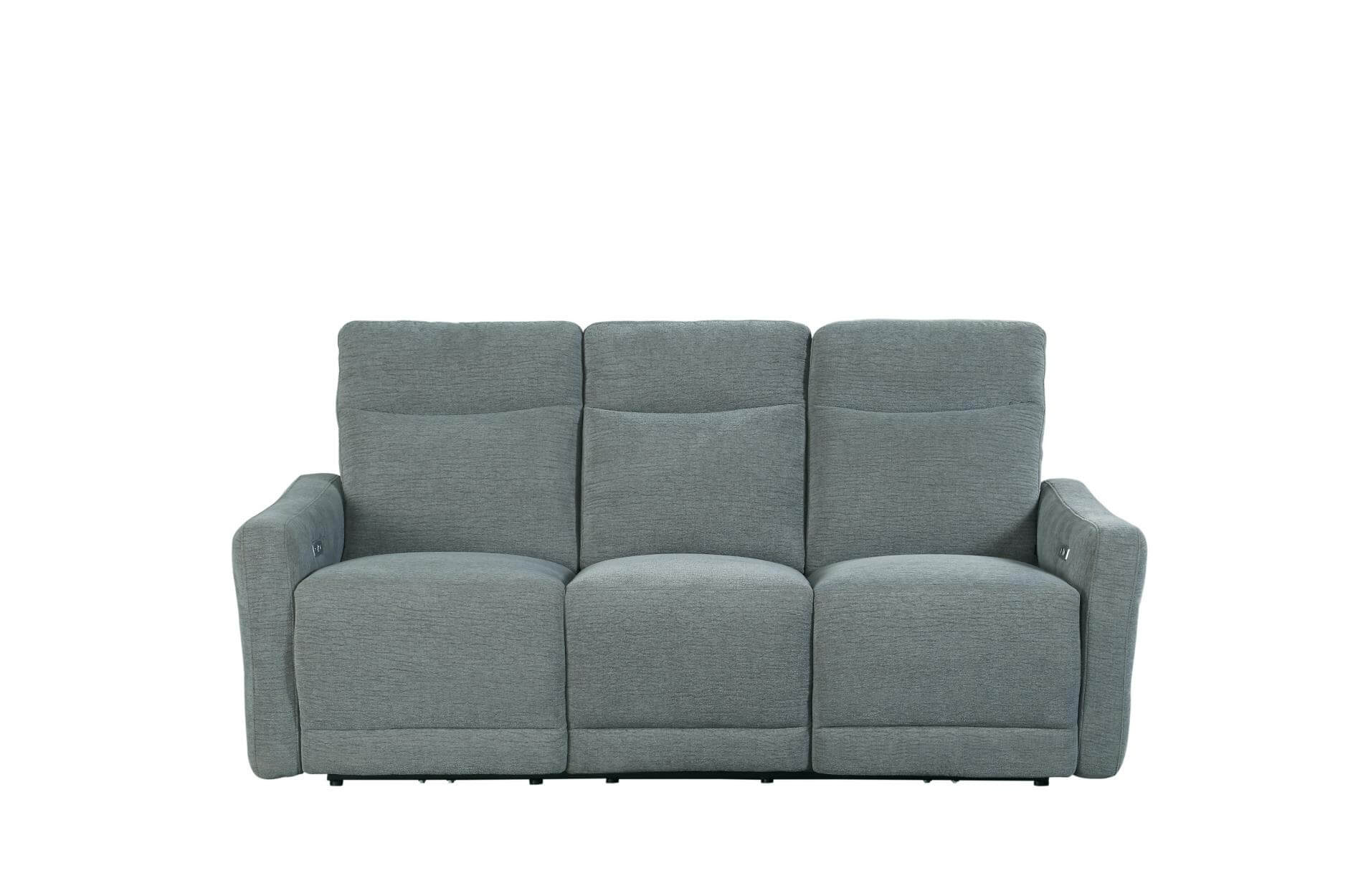 Edition Chenille Fabric Power Double Lay Flat Reclining Sofa