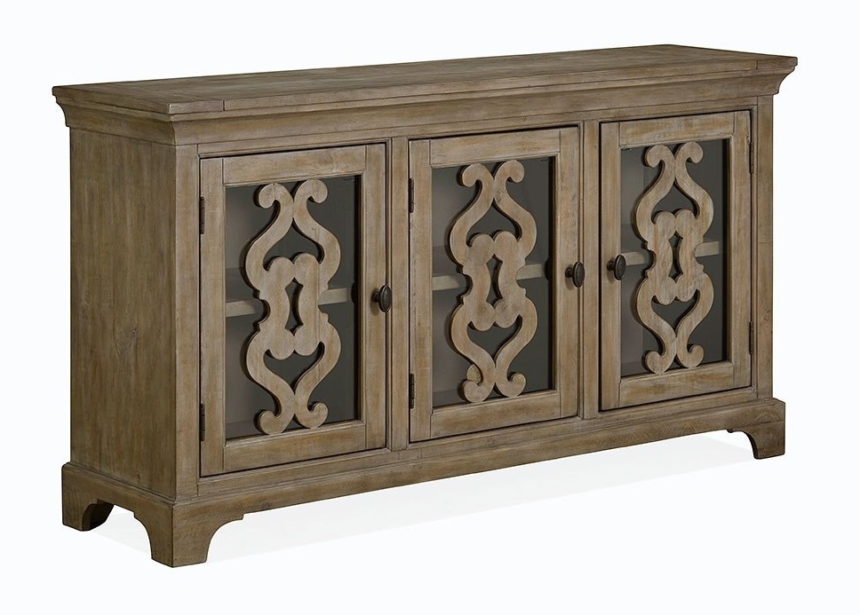 Pemberly Row Traditional Server in Weathered Grey
