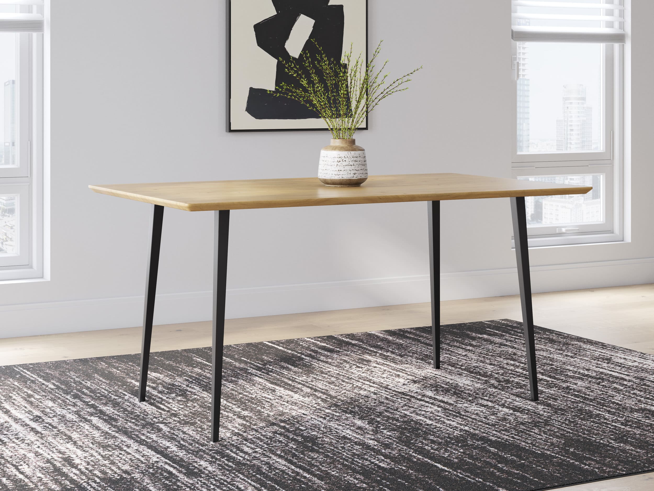 Gretlynn Wood & Metal Dining Set - Black/Natural | Ashley