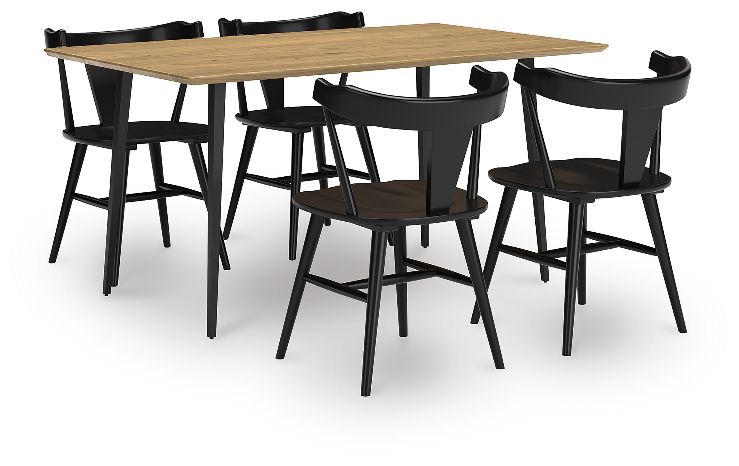 Gretlynn Wood & Metal Dining Set - Black/Natural | Ashley