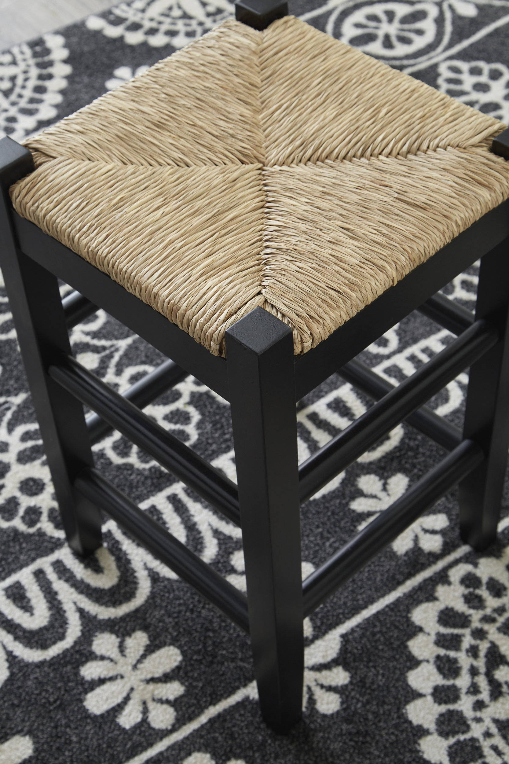Mirimyn Hyacinth Stool - Woven Counter Height Wood Stool | Sohomod