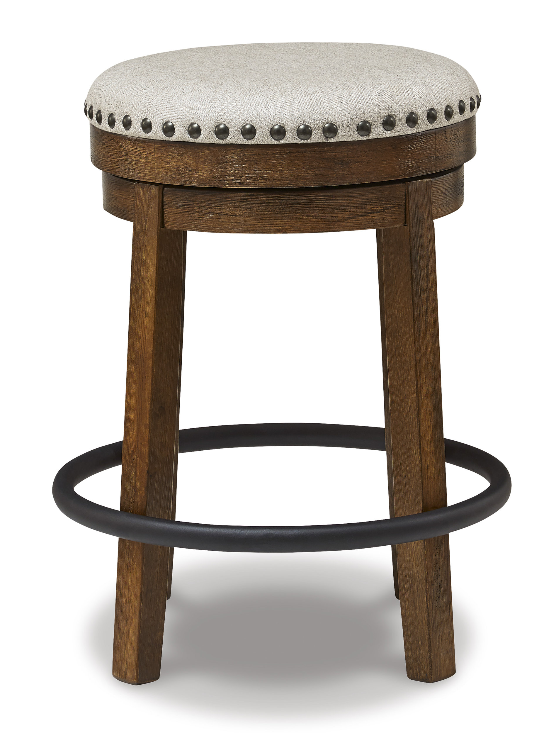Valebeck Swivel Counter Stool - Upholstered Wood & Metal | Sohomod