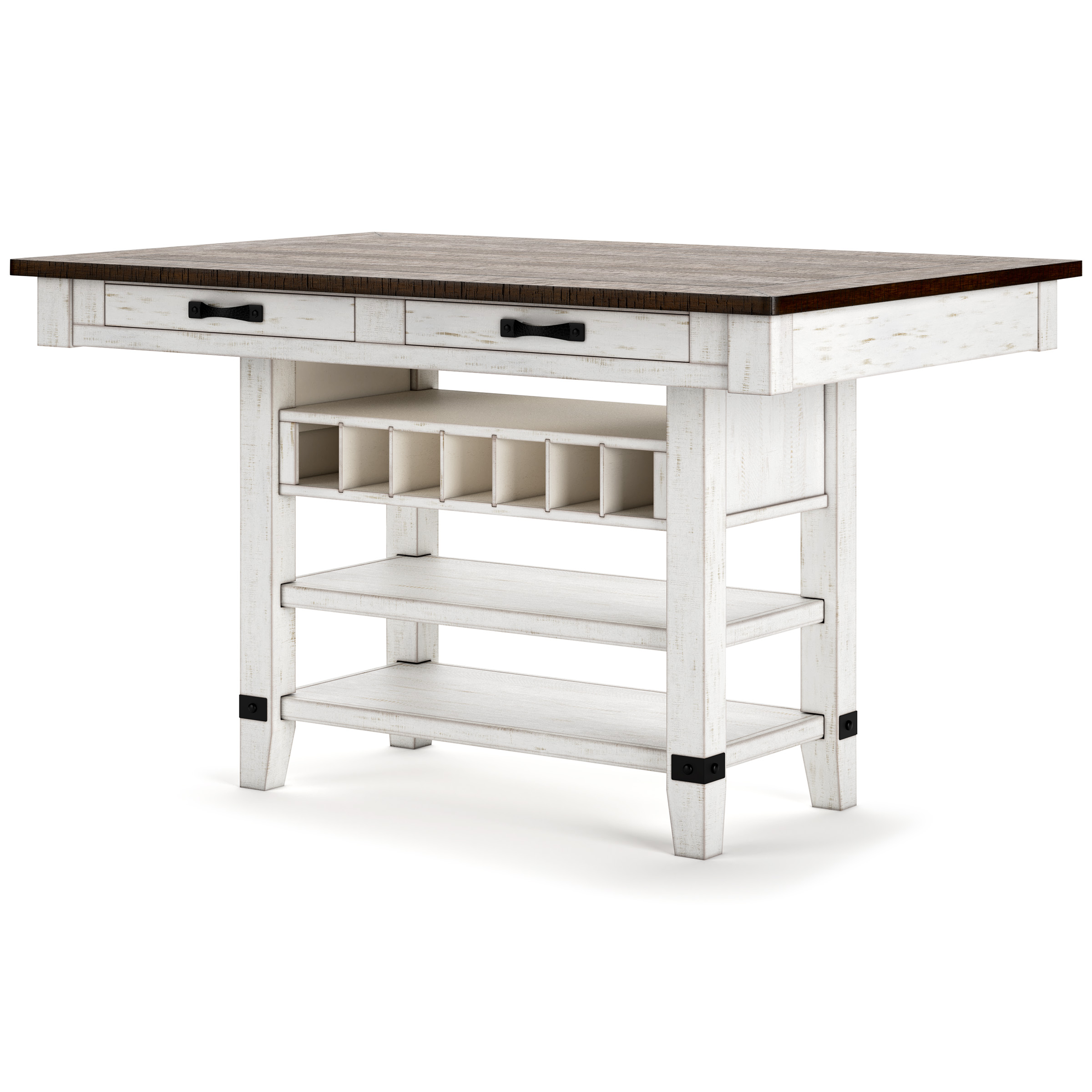 Valebeck Counter Height Dining Table with 4 Drawers | White