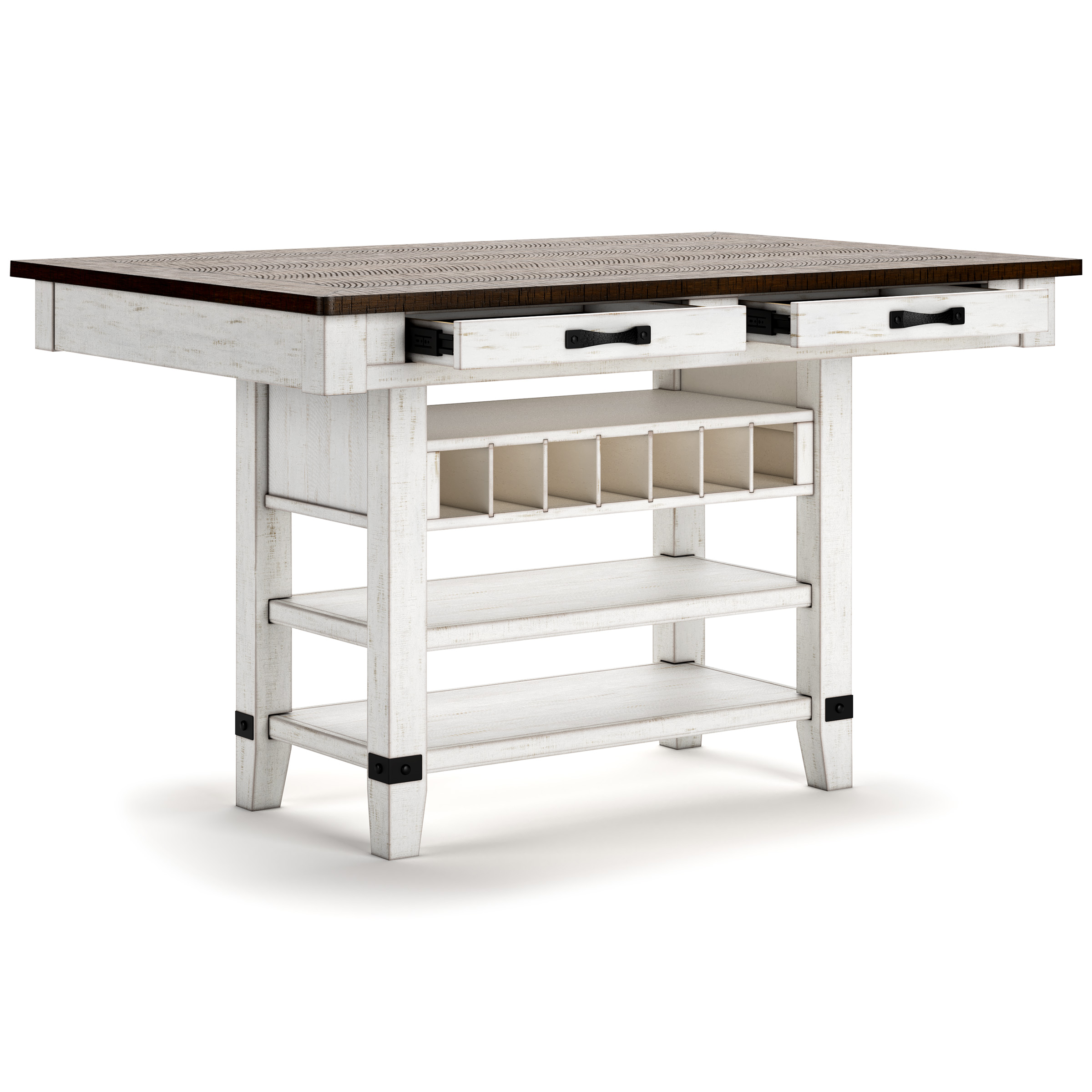 Valebeck Counter Height Dining Table with 4 Drawers | White