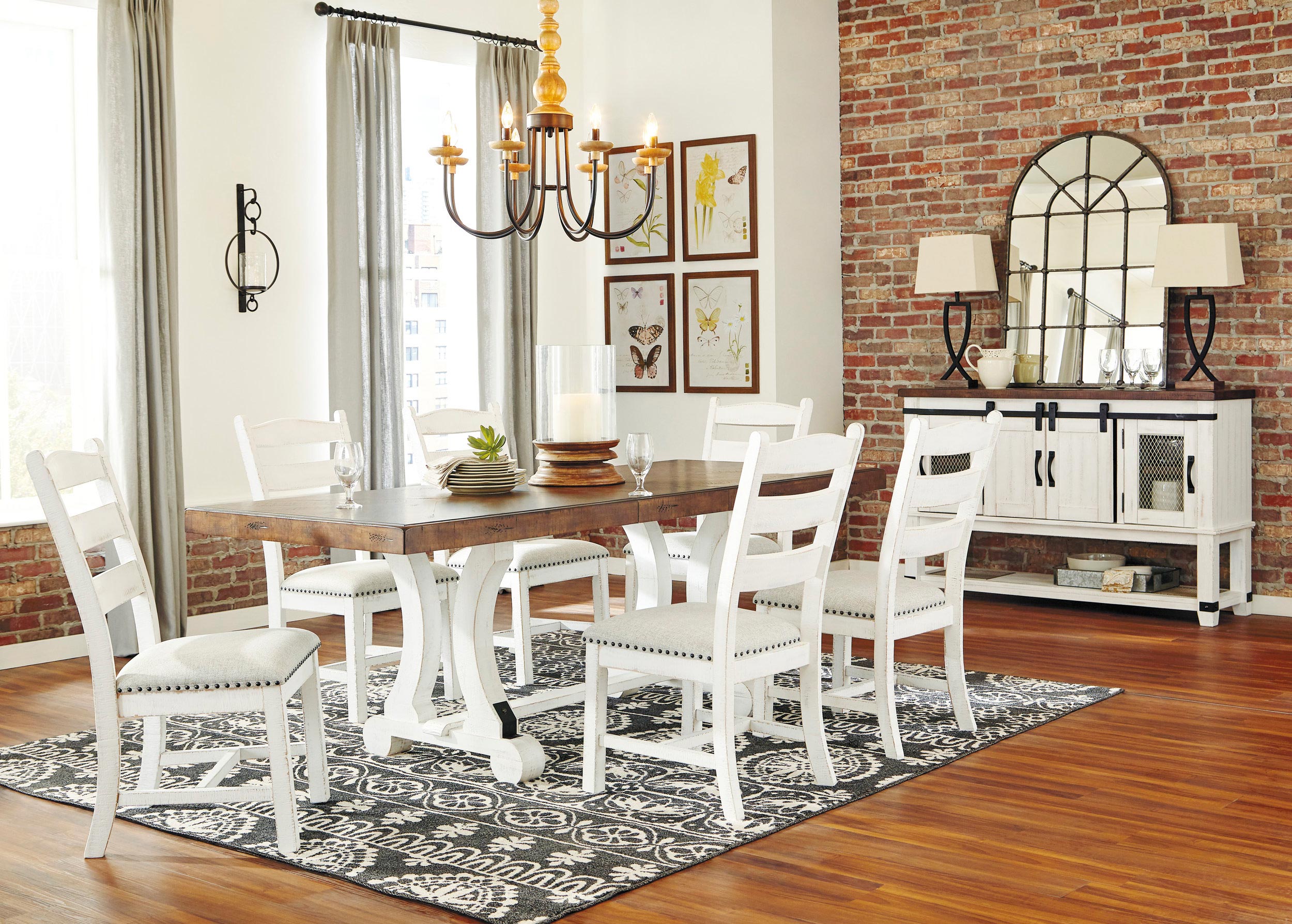 Valebeck Rectangular Dining Set - White & Brown | Ashley