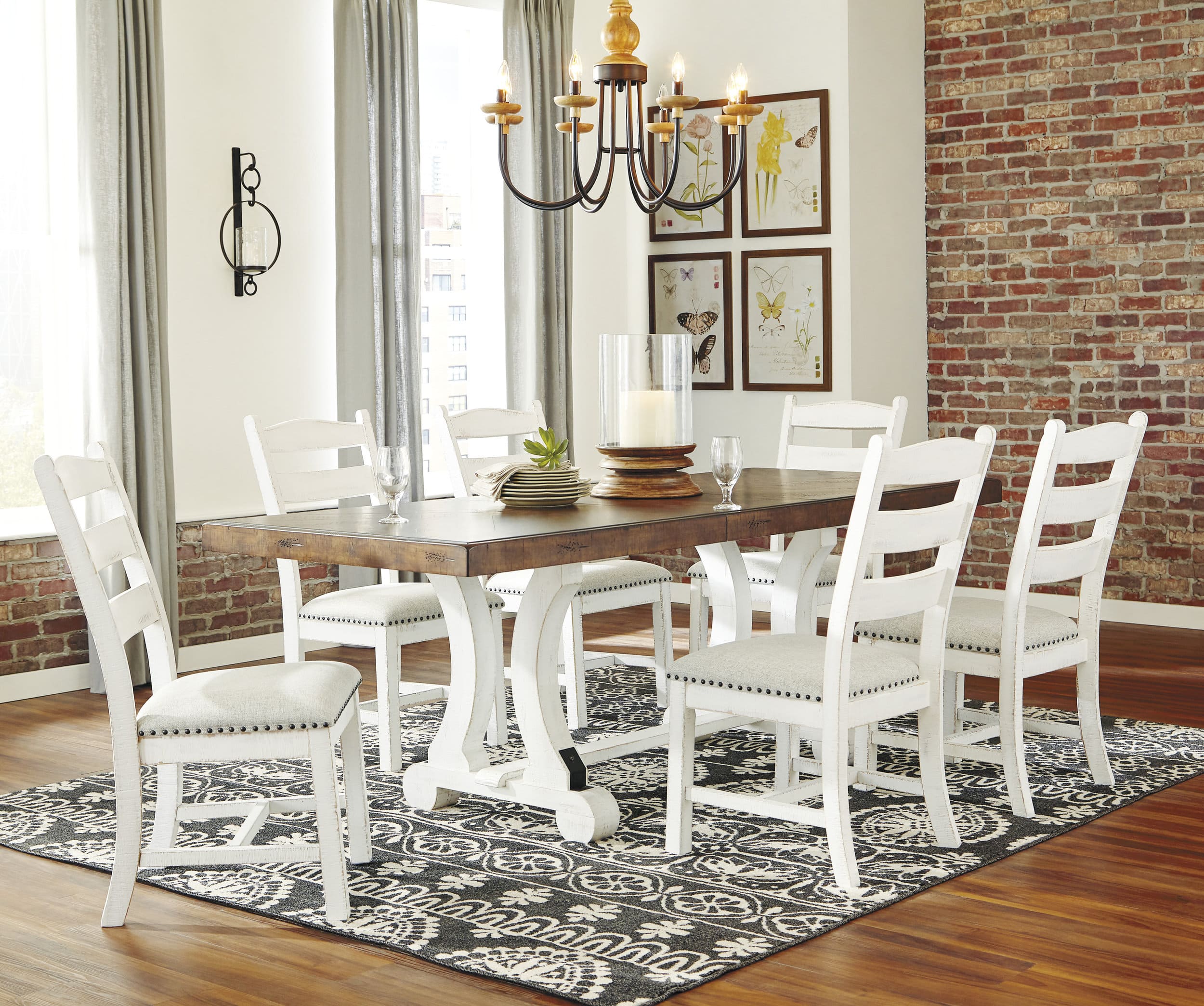 Valebeck Rectangular Dining Set - White & Brown | Ashley