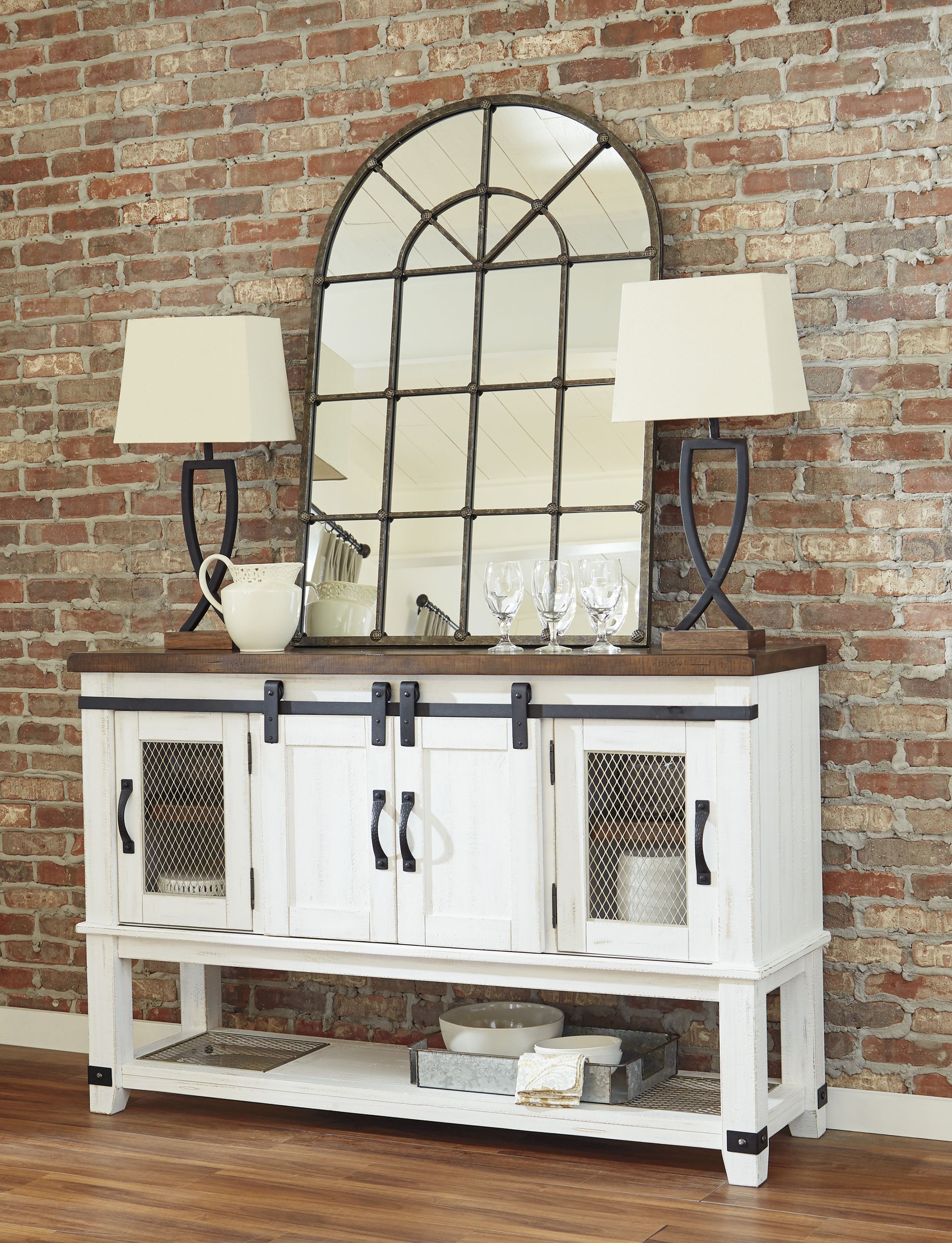 Valebeck Wood Dining Server | Rustic Farmhouse Sideboard