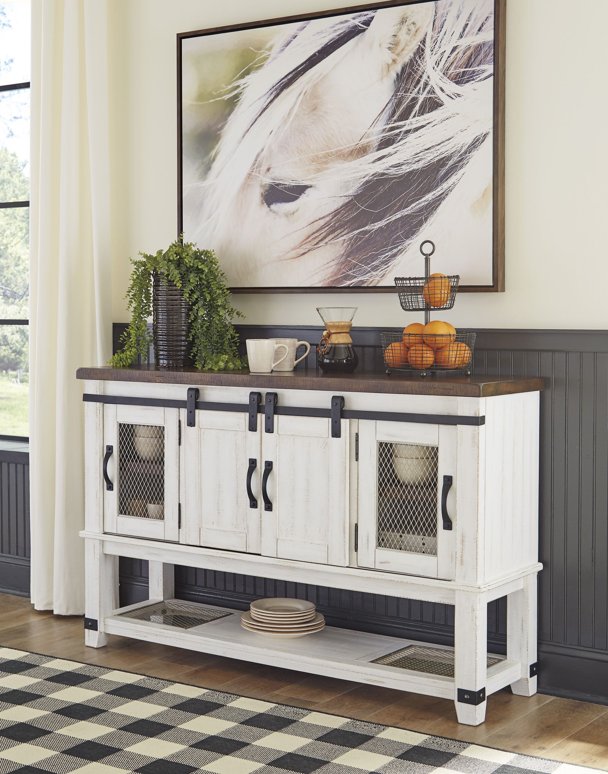 Valebeck Rectangular Dining Set - White & Brown | Ashley