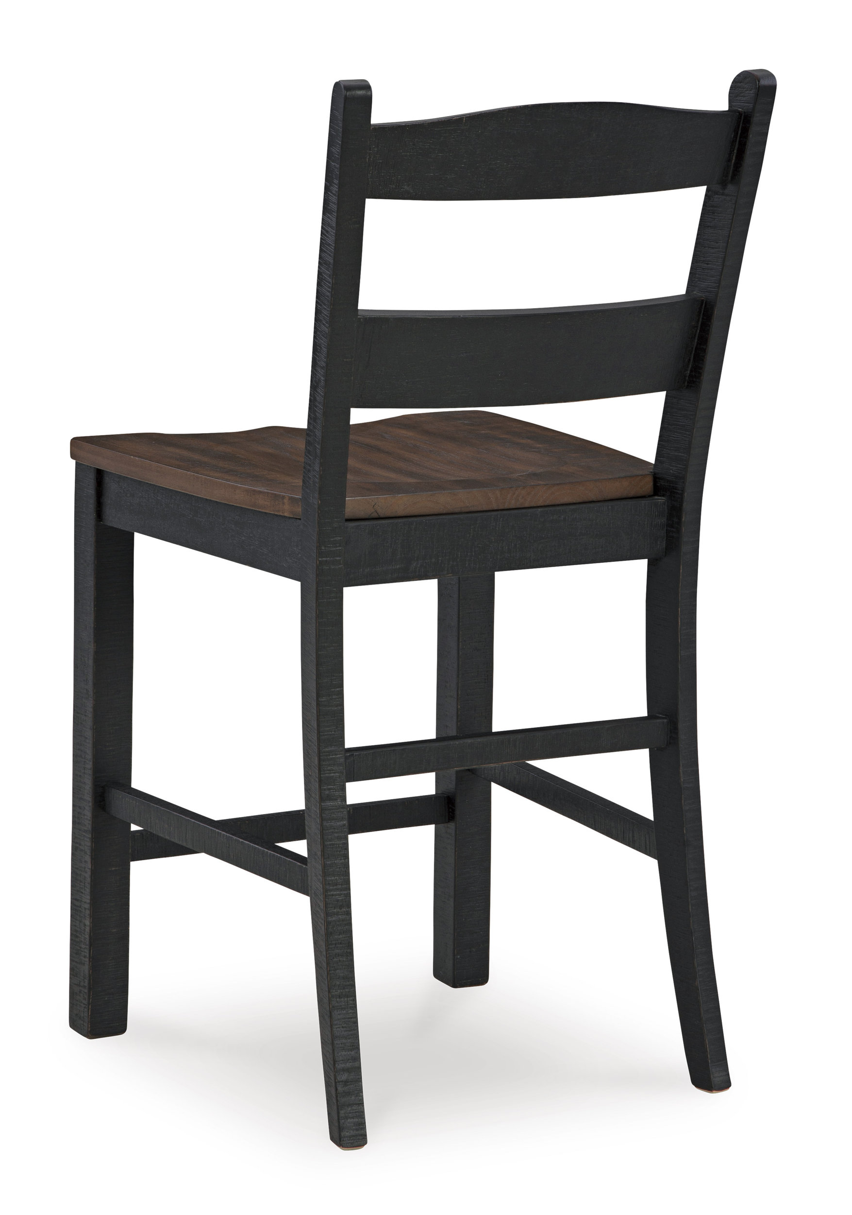 Valebeck Wood Barstool - Black & Brown Slat Back Stool | Sohomod