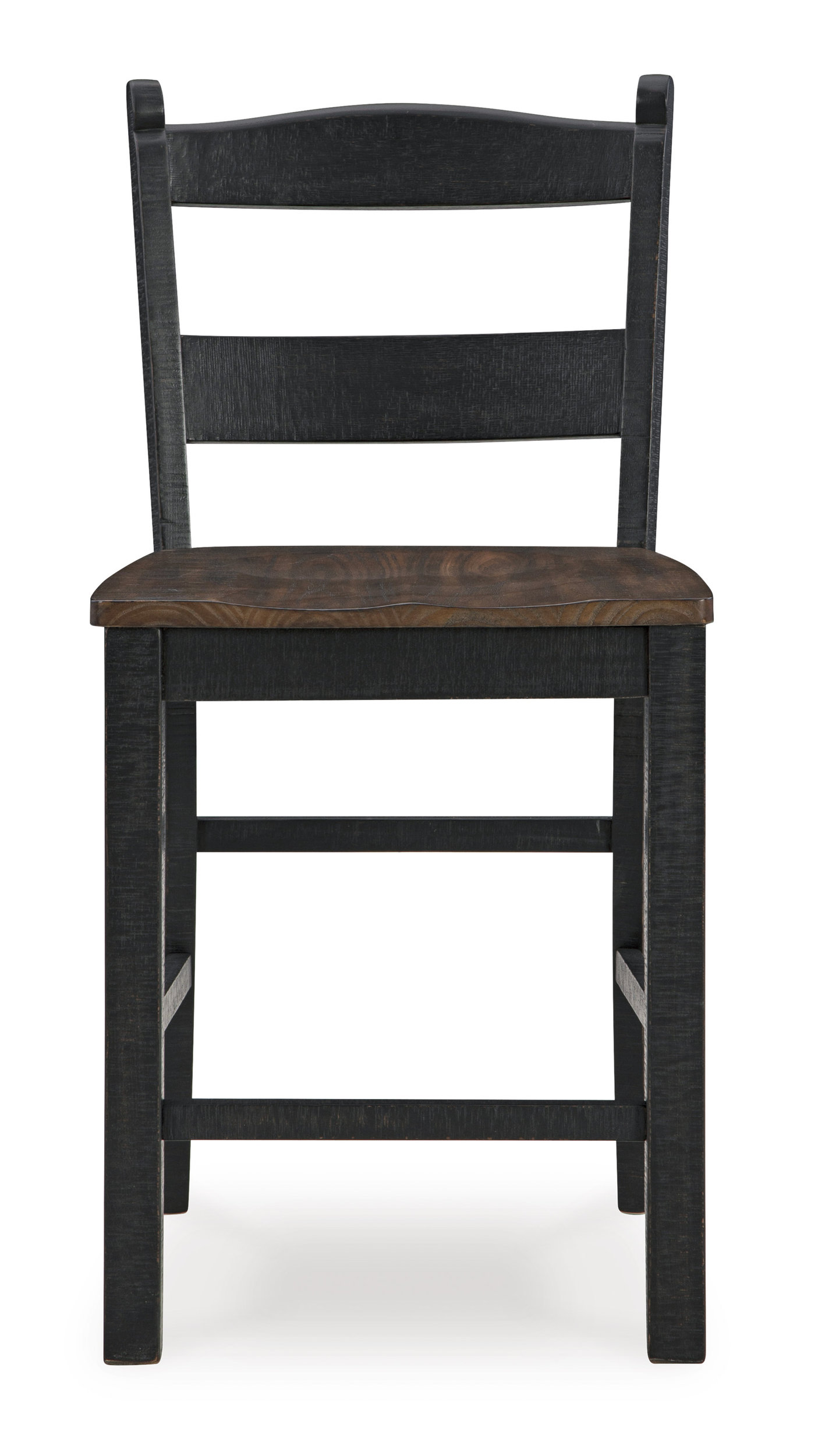Valebeck Wood Barstool - Black & Brown Slat Back Stool | Sohomod