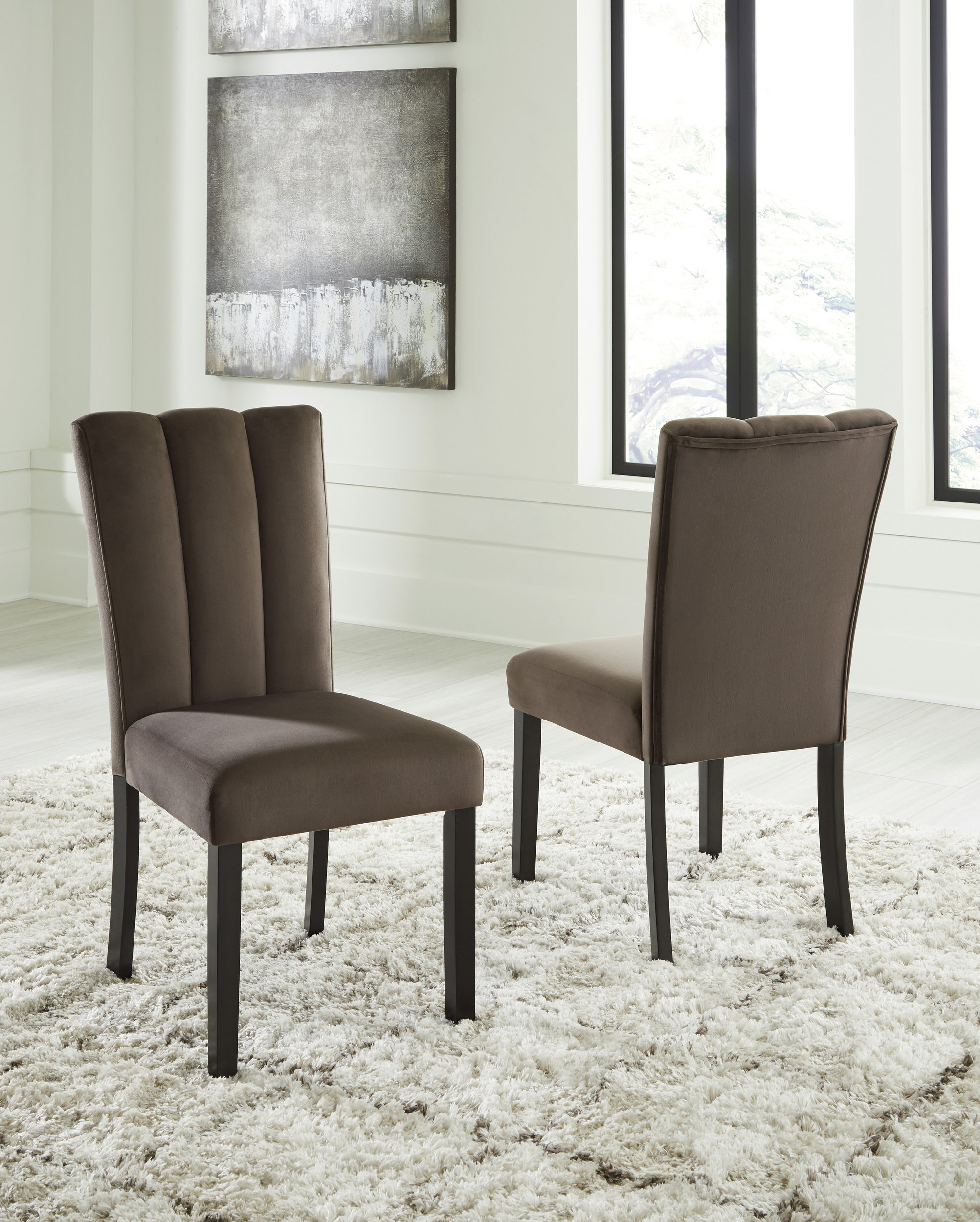 Jeshina Dining Set - Dark Brown & Beige Upholstered | Ashley