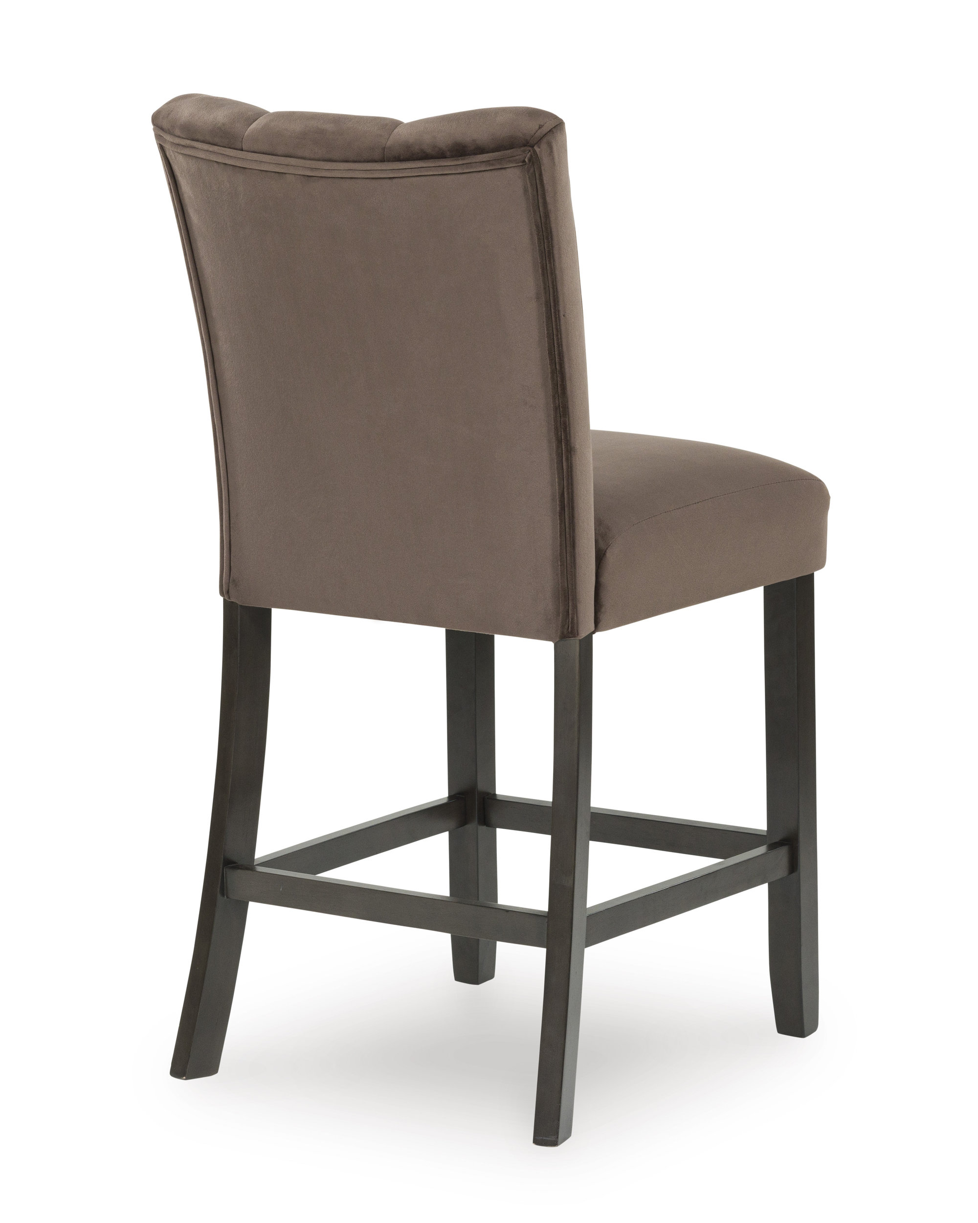Jeshina Wood Barstool - White & Brown Upholstered Stool | Sohomod