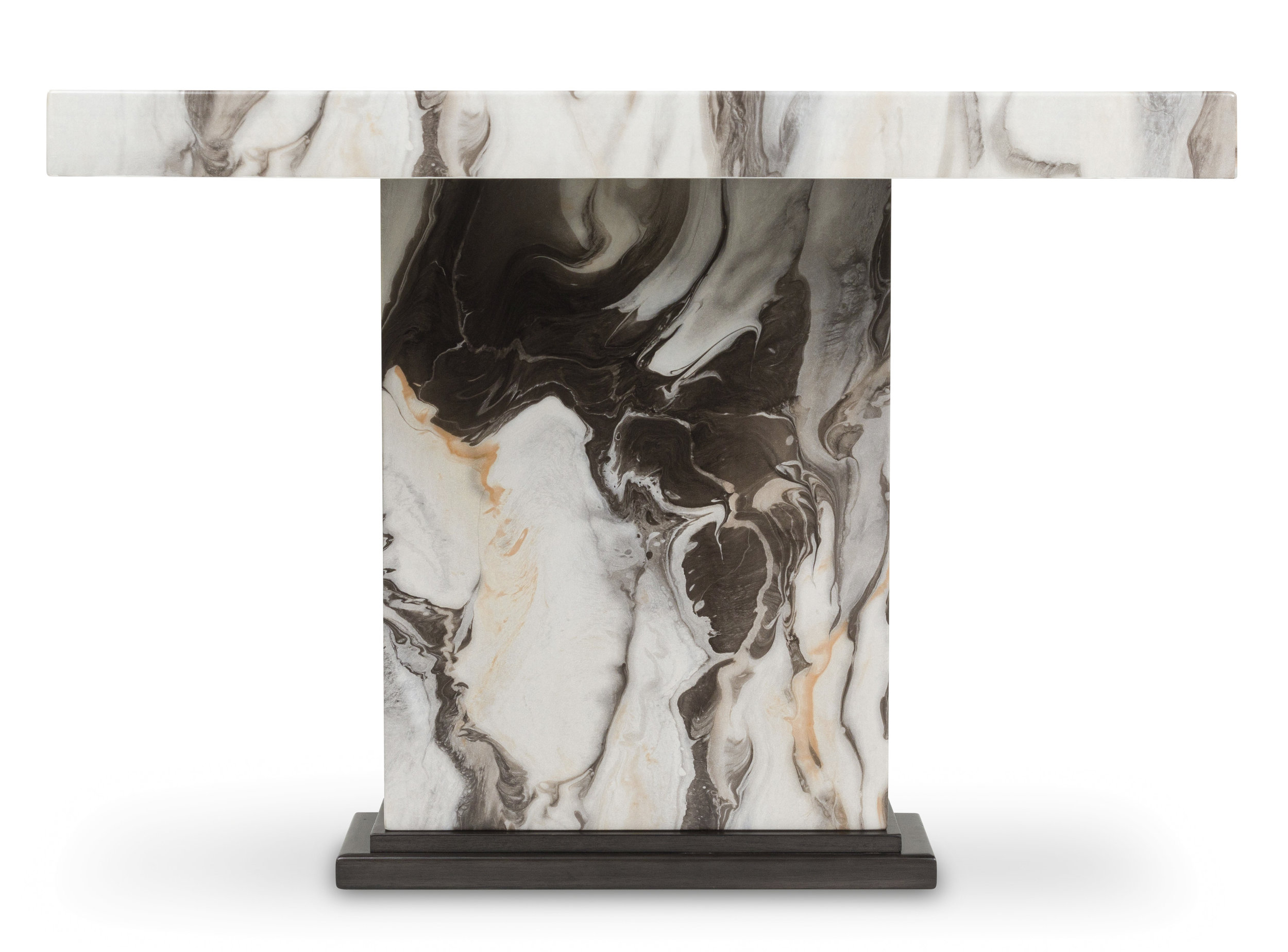 Jeshina 80" Rectangular Dining Table - Faux Marble & Dark Brown