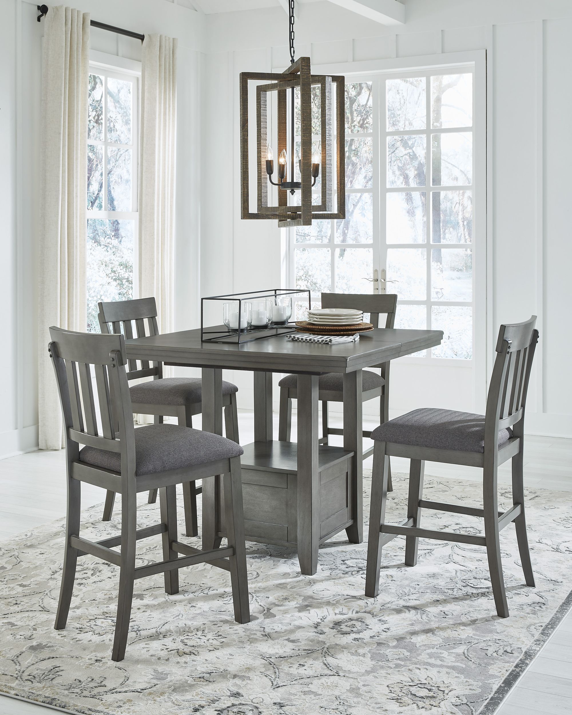 Hallanden Rectangular Wood Extendable Counter Height Dining Table