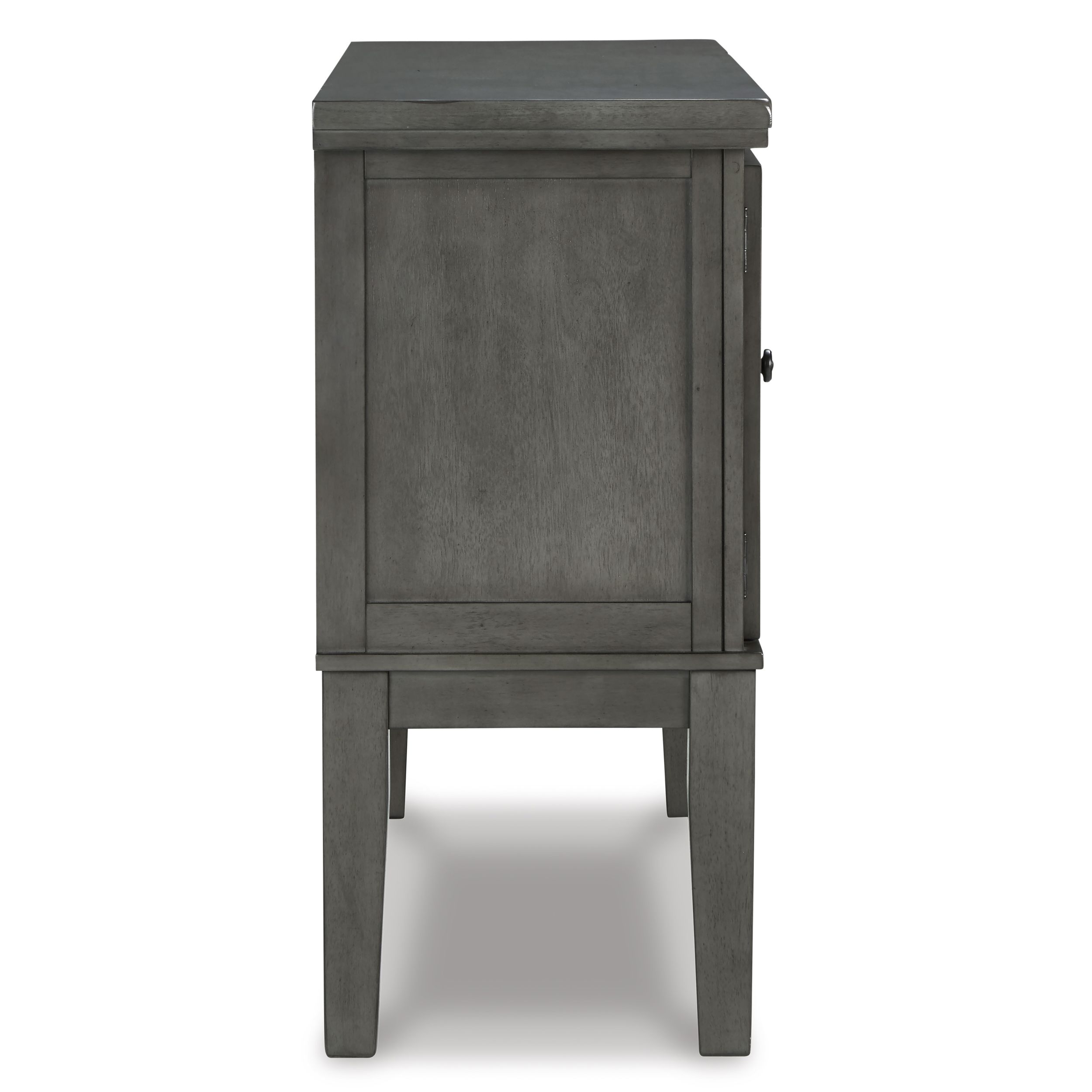 Hallanden Wood Dining Room Server - Gray Finish with Wine Rack