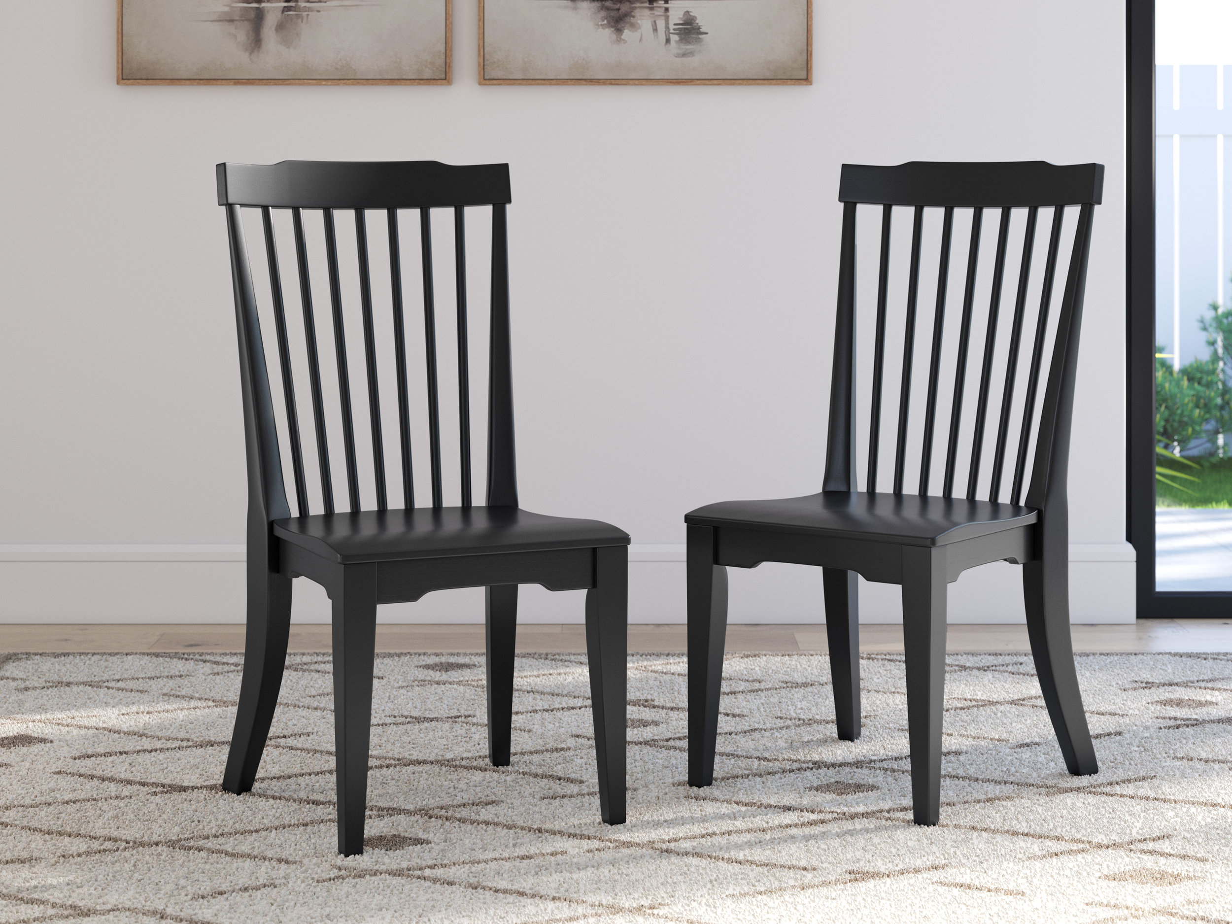 Brenkerton Modern Wood Dining Side Chair | Black Finish
