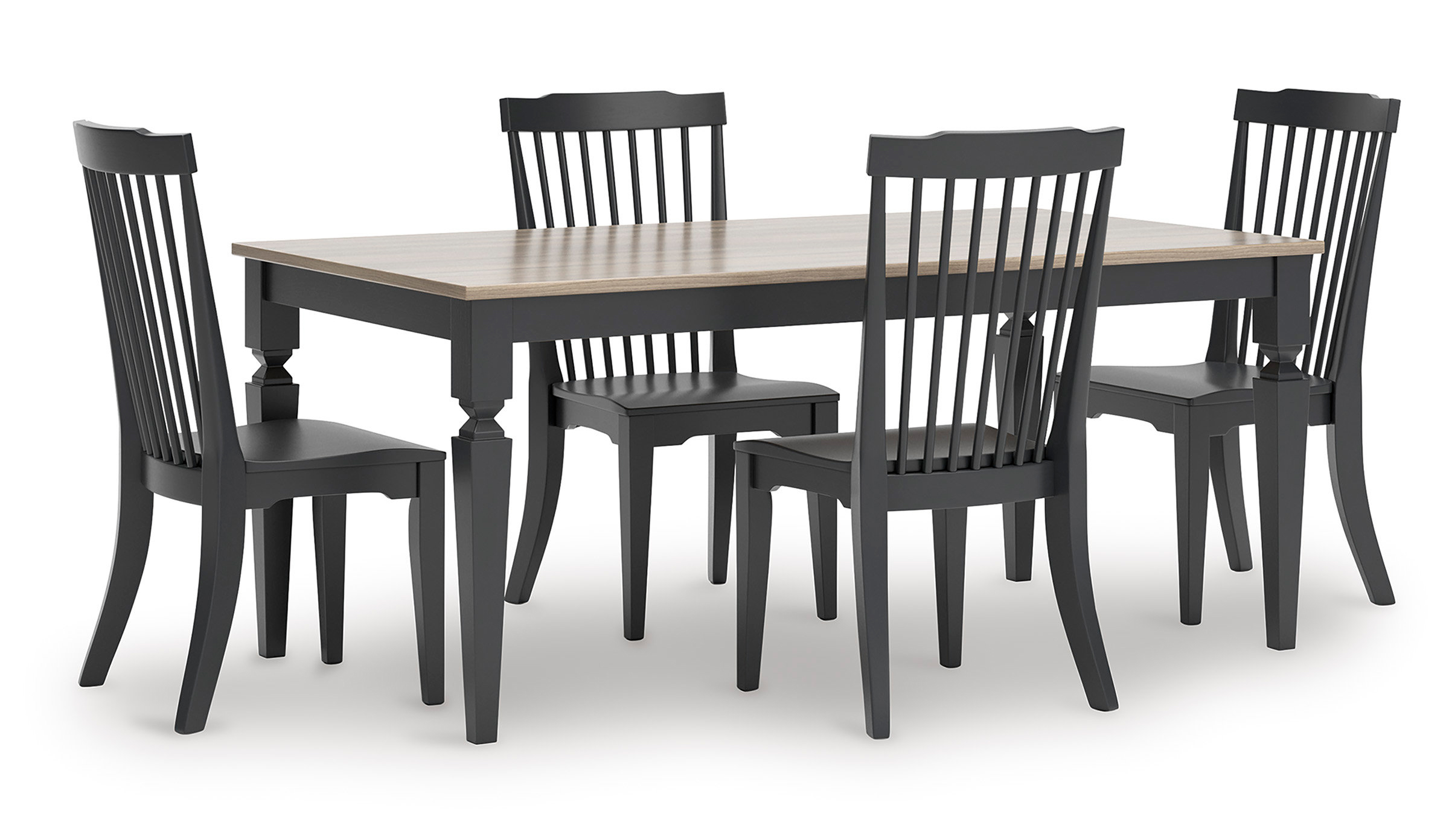Brenkerton Two-Tone Dining Room Set | Grayish-Brown & Black