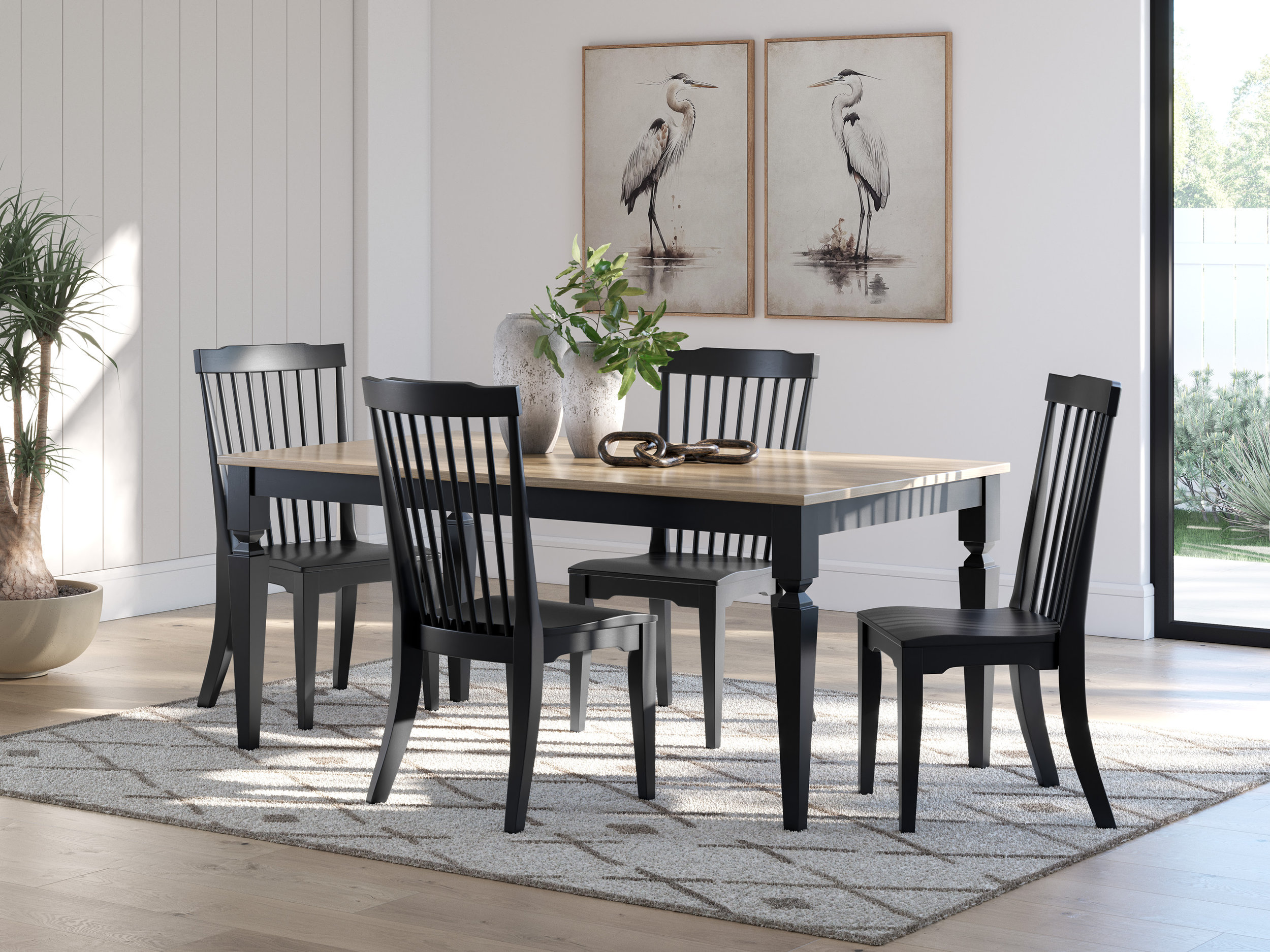Brenkerton Wood Dining Table | Grayish Brown & Black | 72"