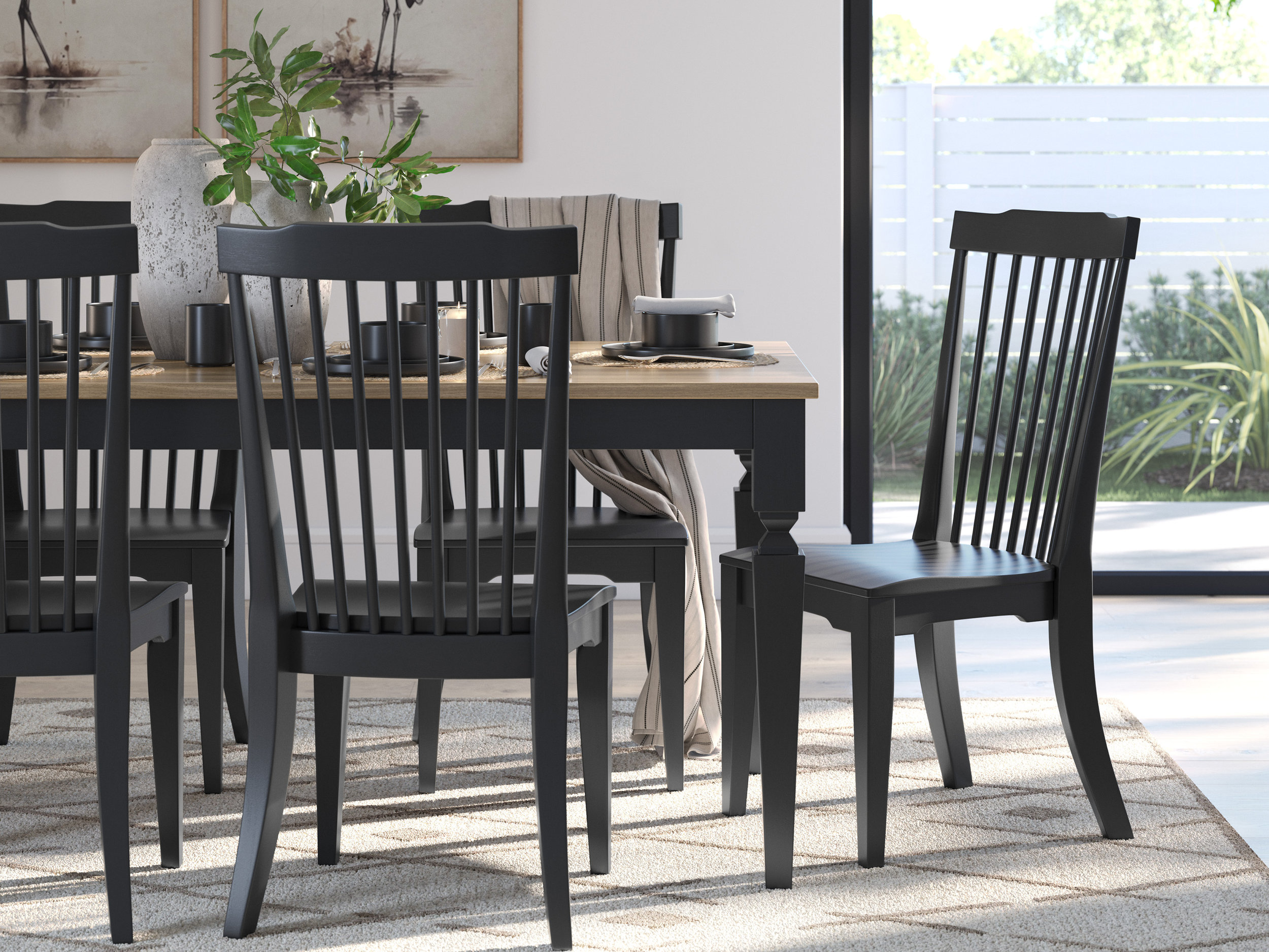 Brenkerton Two-Tone Dining Room Set | Grayish-Brown & Black