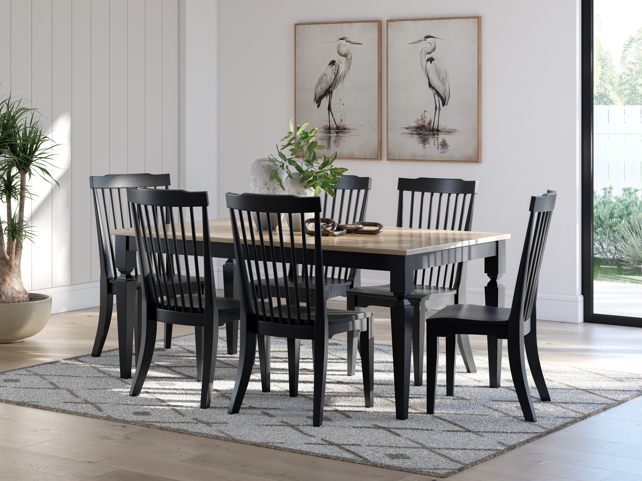 Brenkerton Two-Tone Dining Room Set | Grayish-Brown & Black