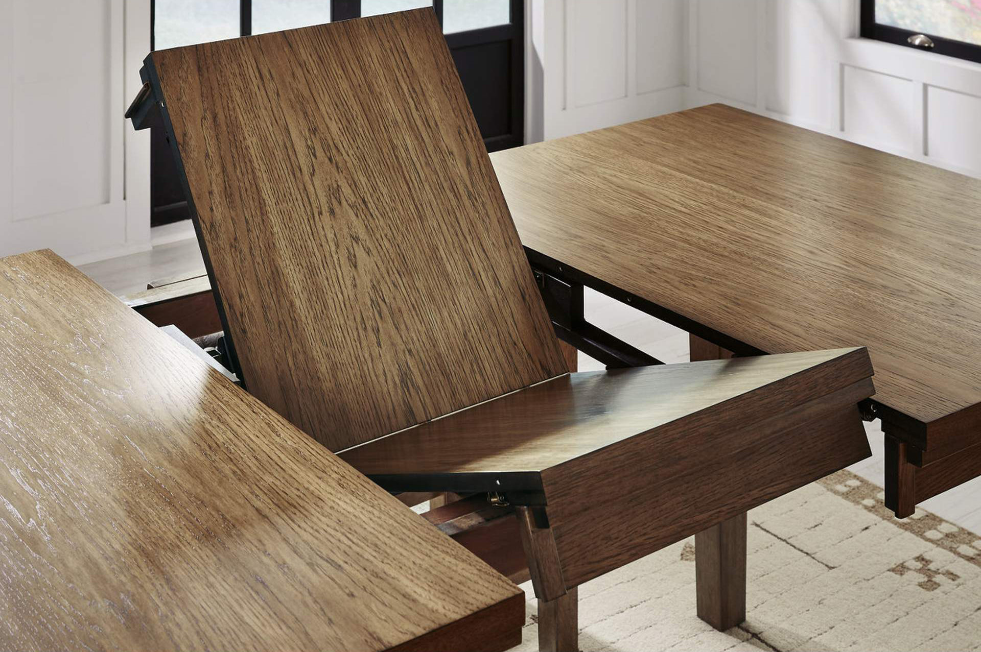 Urbinforte Butterfly Extendable Counter Table - Light Brown Wood | Sohomod