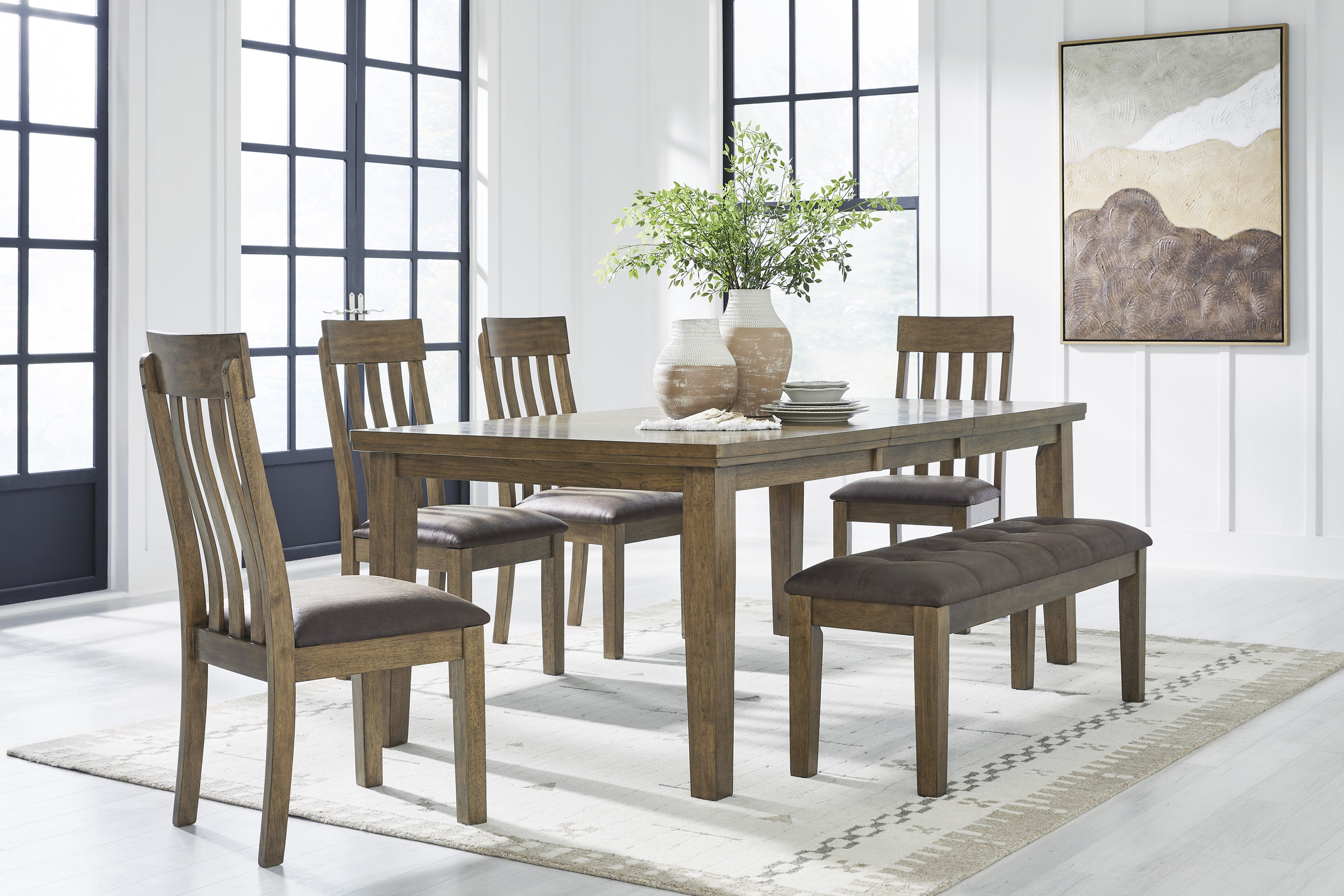 Urbinforte Butterfly Extendable Dining Set - Light Brown | Ashley