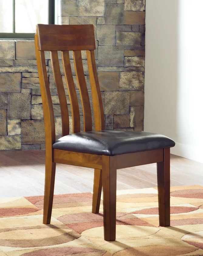 Ashley SM Ralene Rake Back Faux Leather/Wood Dining Chair