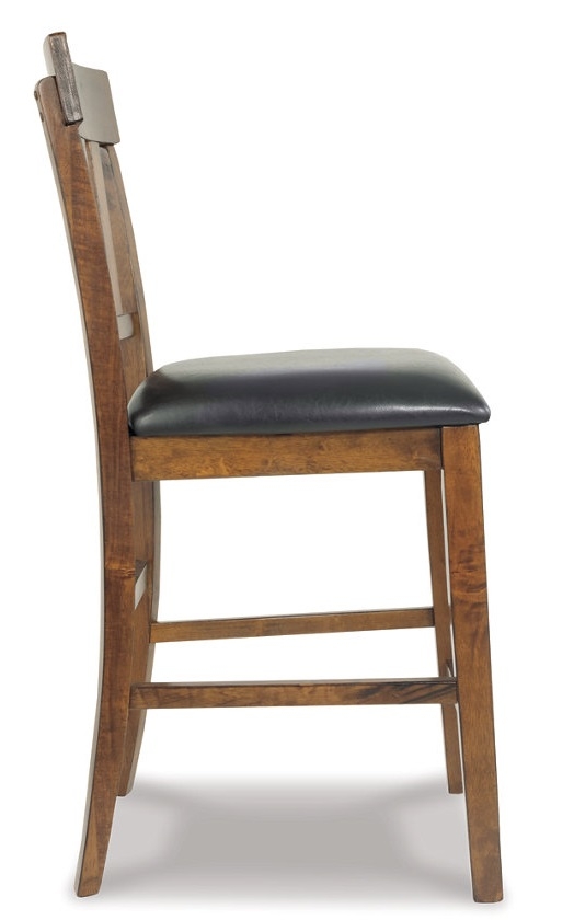 Ashley SM Ralene Rake Back Faux Leather/Wood Counter Height Chair