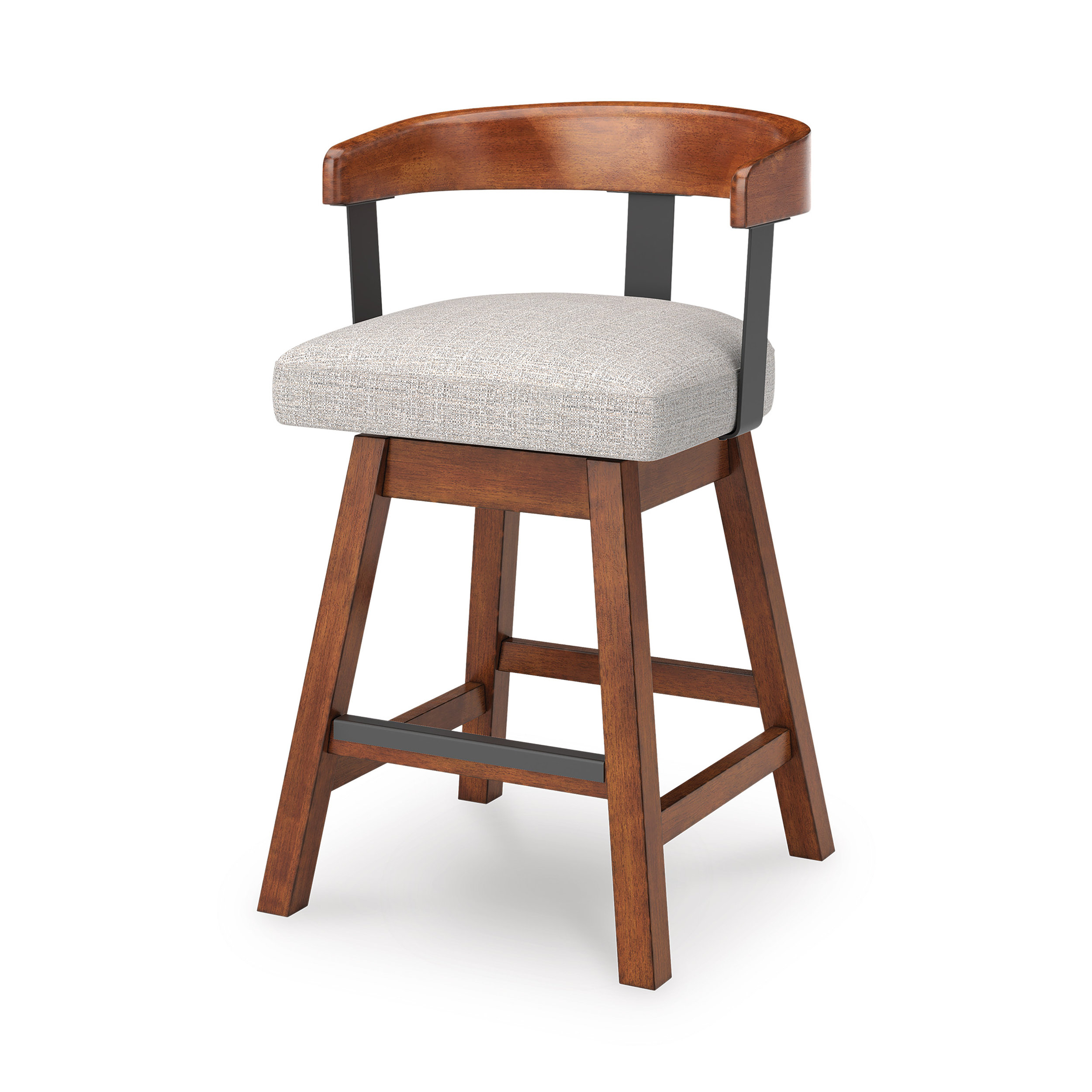 Ralene Swivel Barstool - Upholstered Bar Height Wood | Sohomod