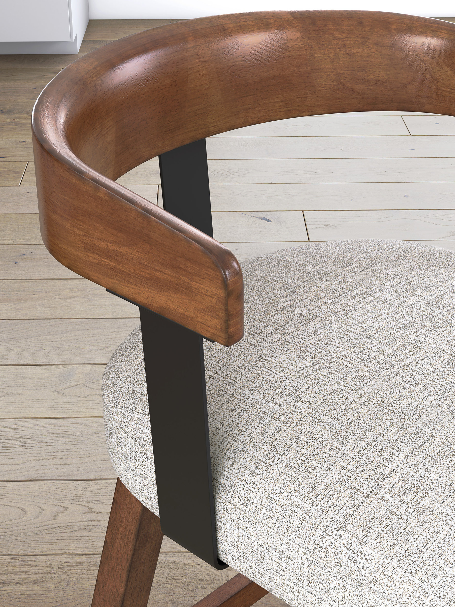 Ralene Swivel Barstool - Upholstered Bar Height Wood | Sohomod