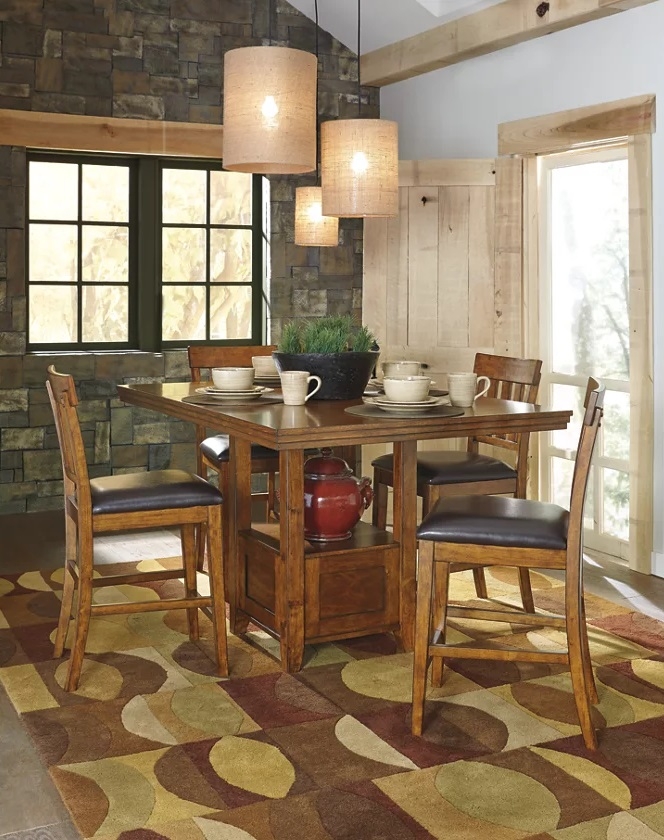 Ashley SM Ralene Wood Extendable Counter Height Dining Set