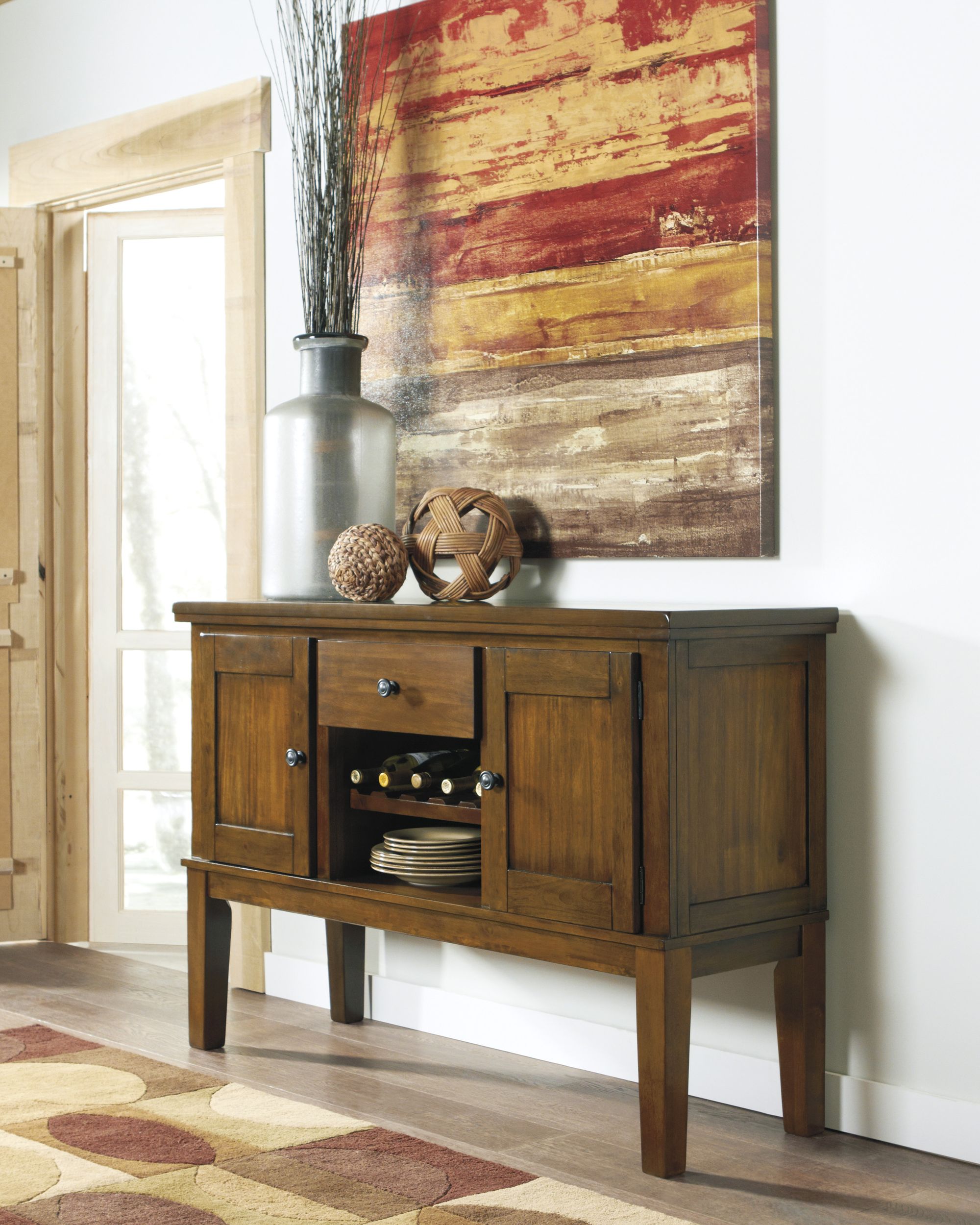 Ralene Wood Dining Room Server w/2 Doors, 3 Shelves & 1 Drawer