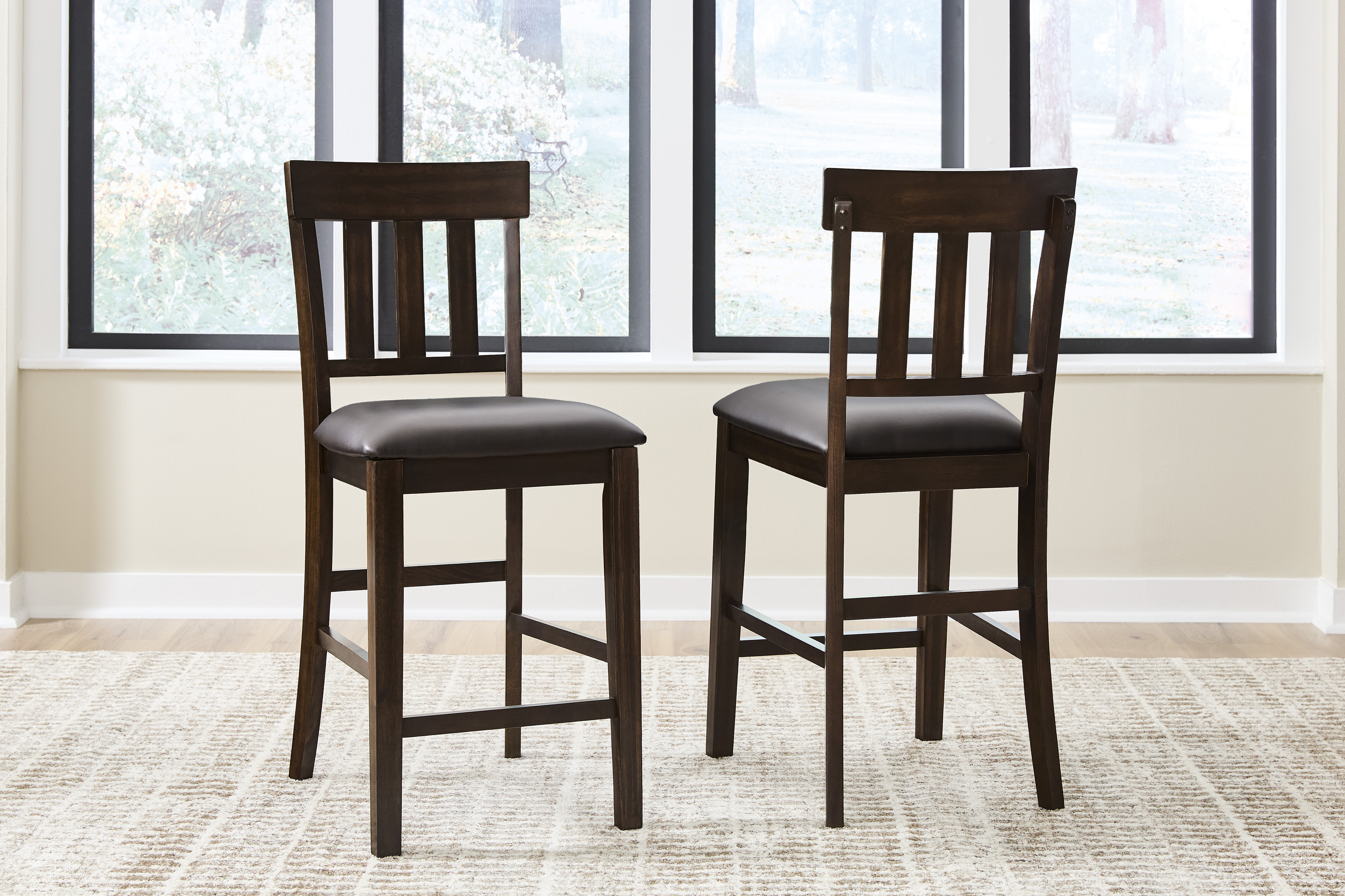 Haddigan Wood/Vinyl Upholstered Barstool