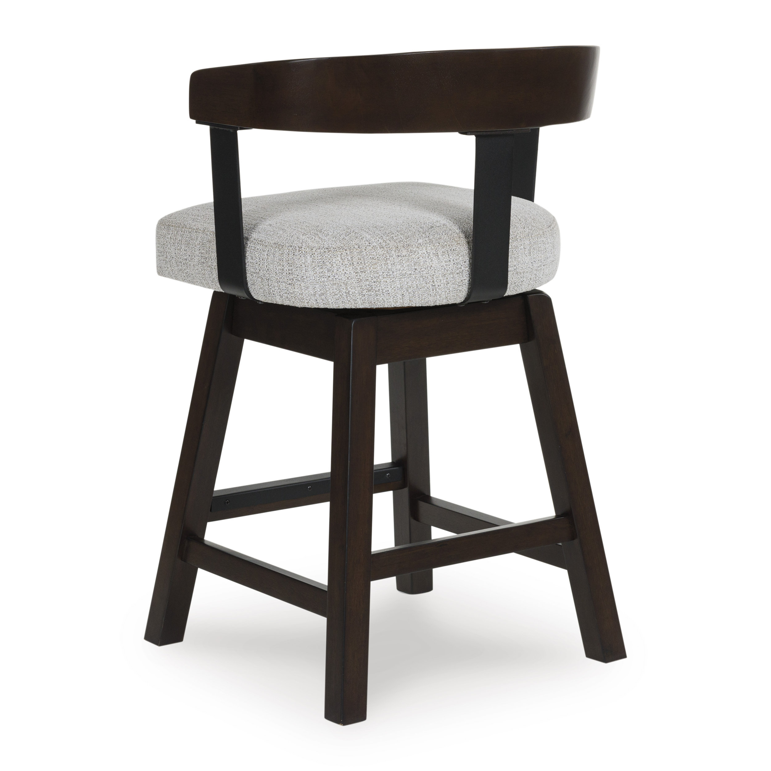 Haddigan Wood Swivel Barstool - Upholstered Bar Height | Sohomod