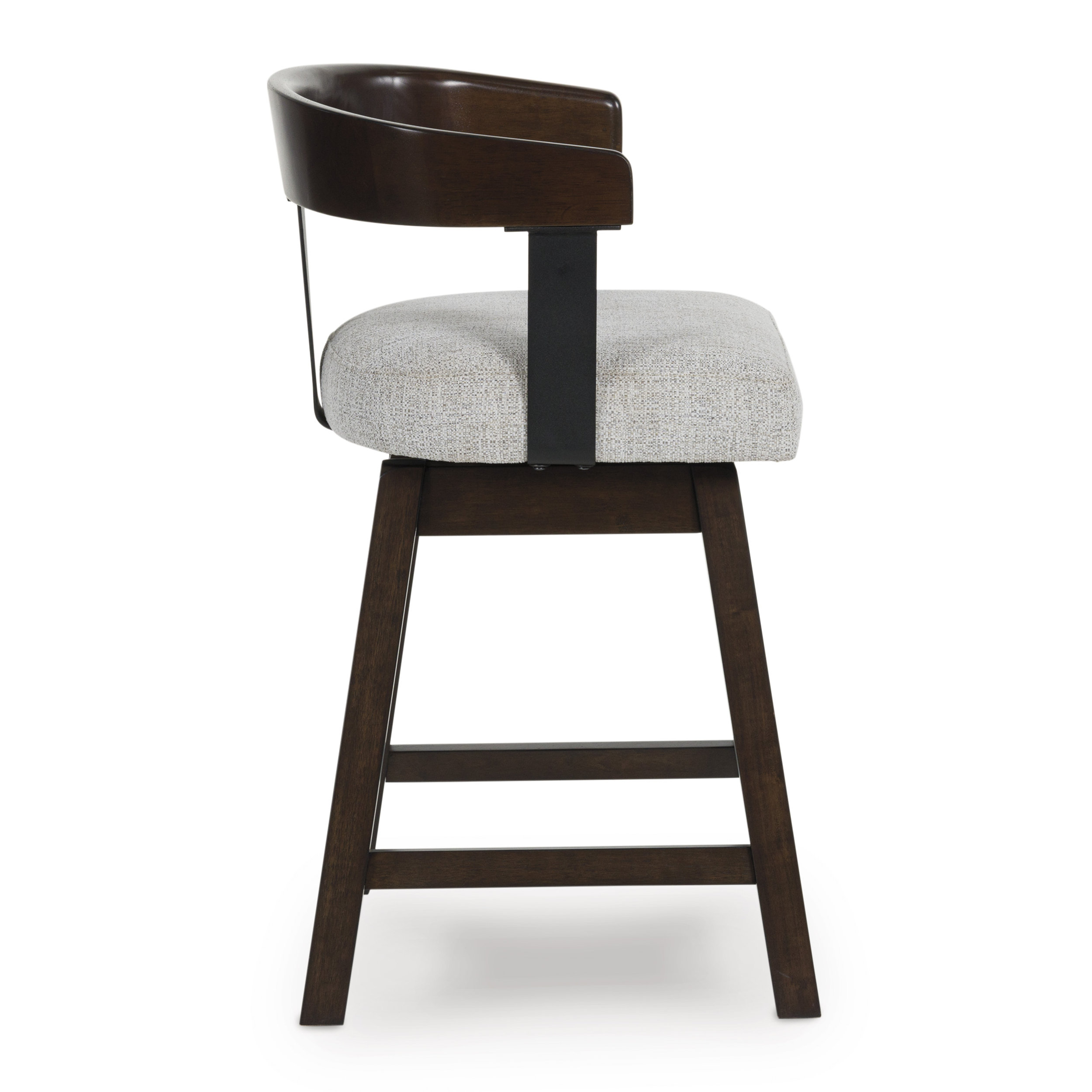 Haddigan Wood Swivel Barstool - Upholstered Bar Height | Sohomod