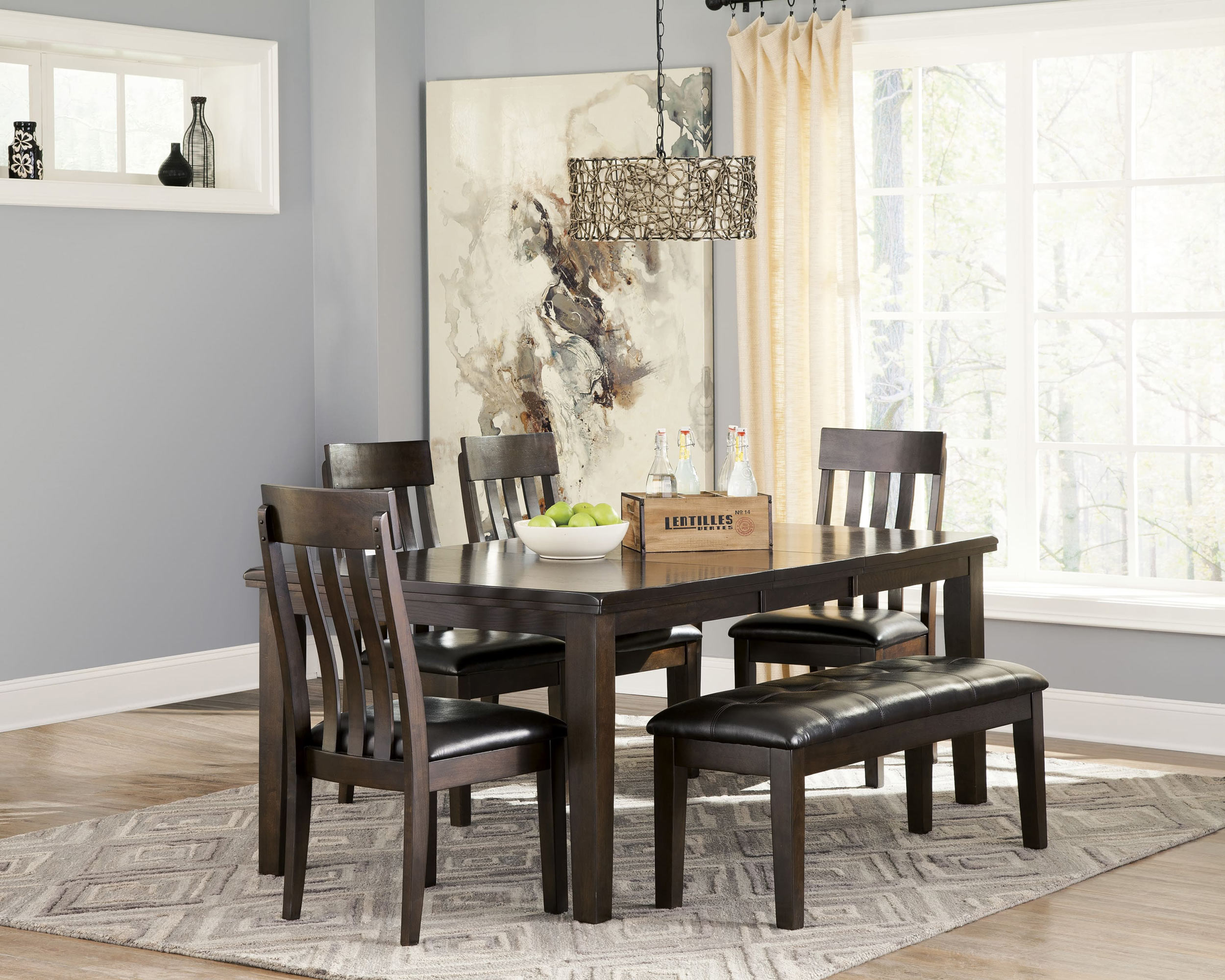 SM Haddigan Wood Rectangular Extendable Dining Table