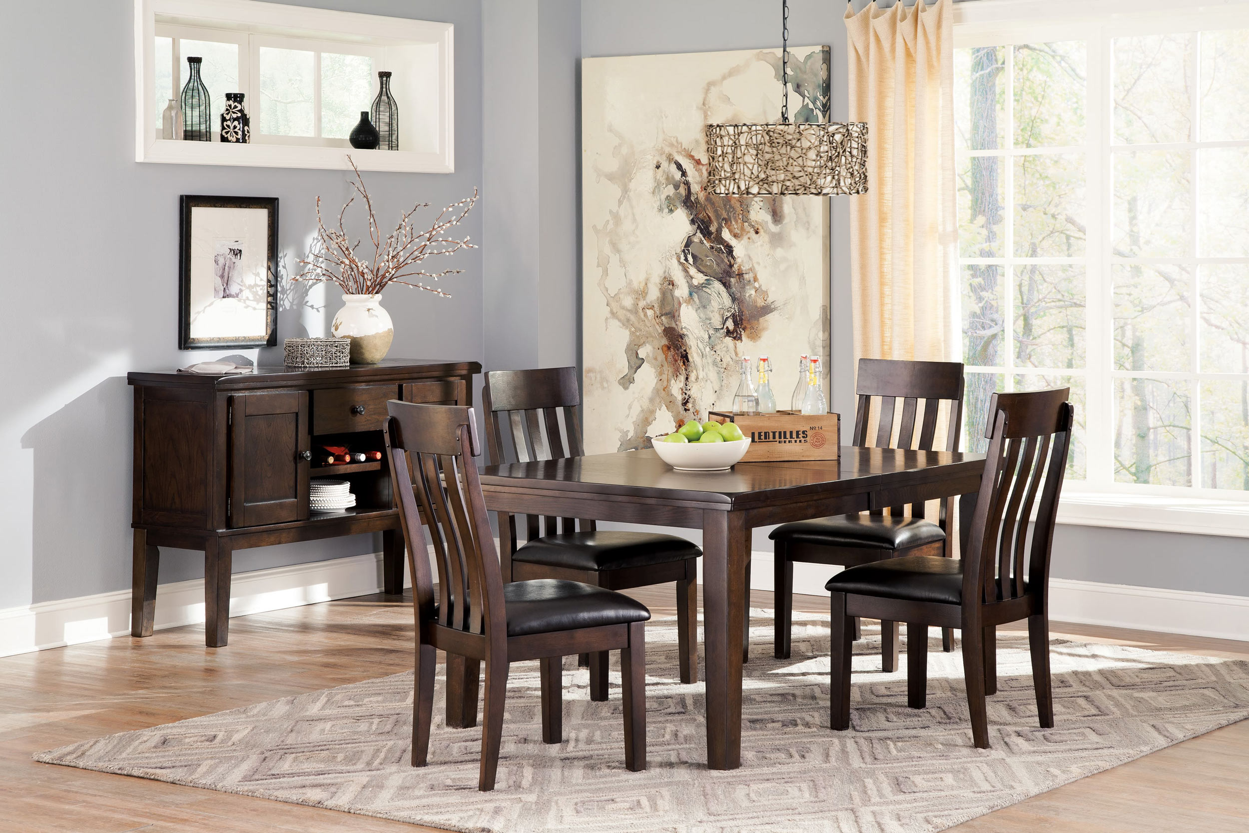 SM Haddigan Wood Rectangular Extendable Dining Table