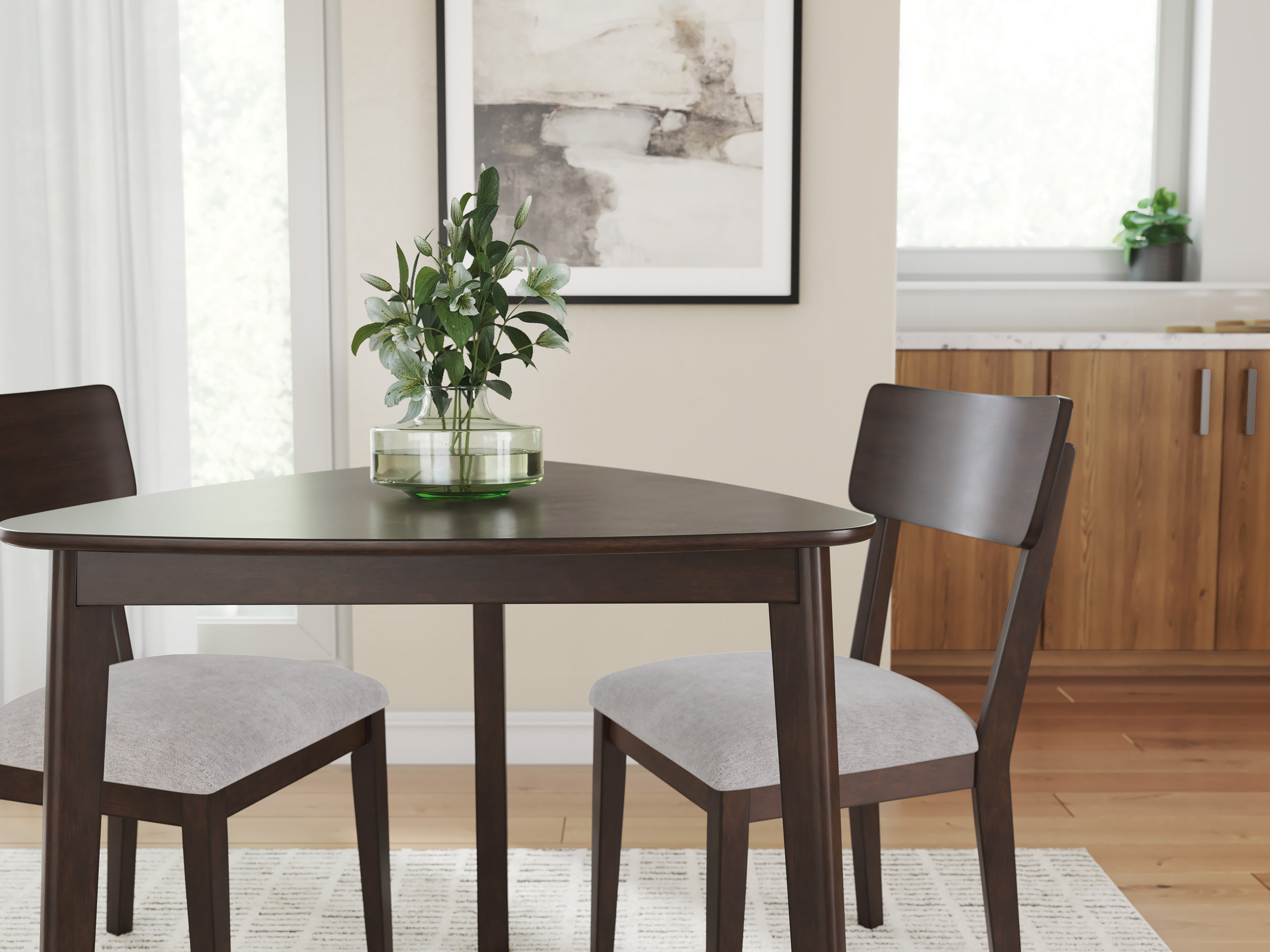 Mallenette Dining Side Chair | Merlot Wood & Upholstered