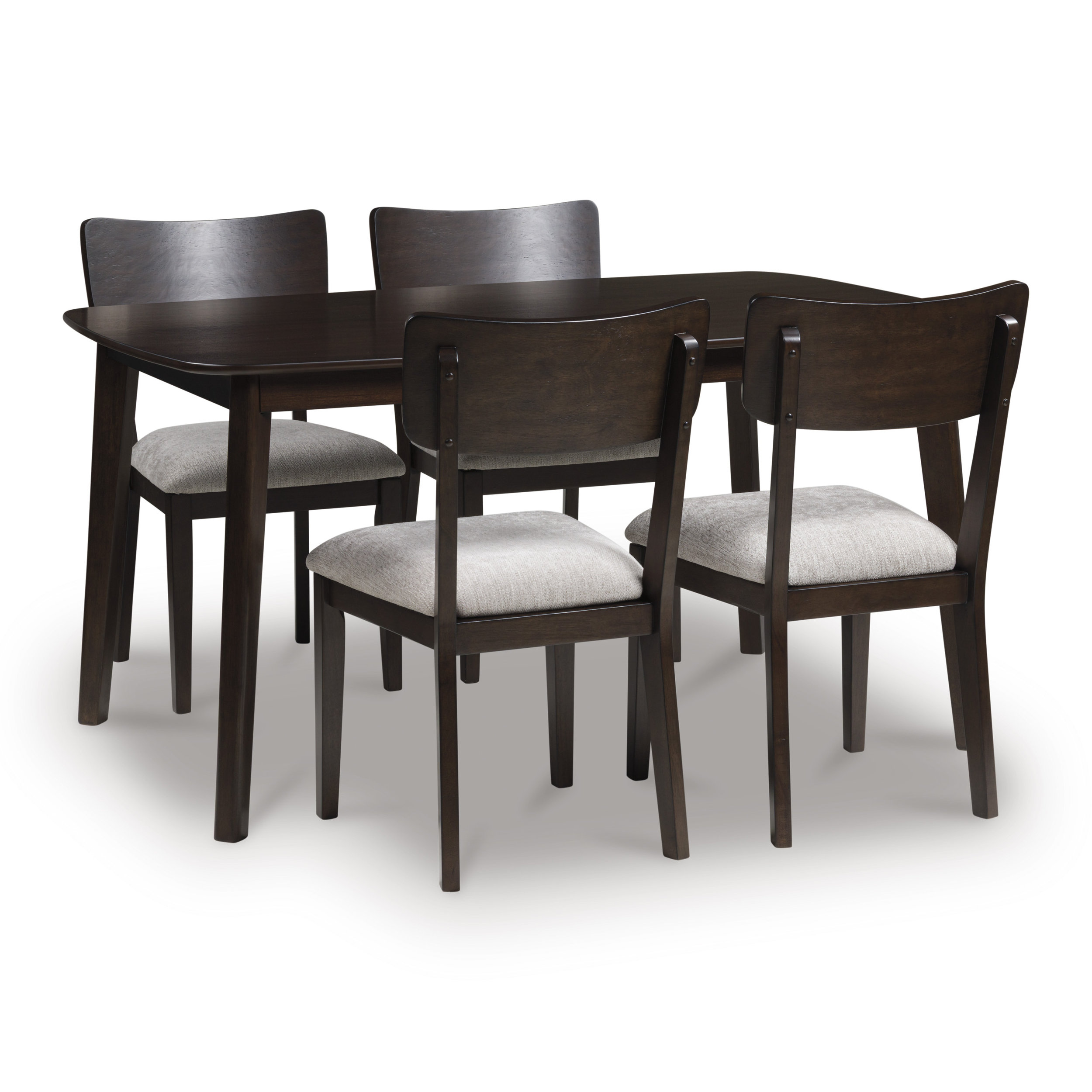 Mallenette 5-Piece Dining Set - Merlot Wood Table & 4 Chairs | Sohomod