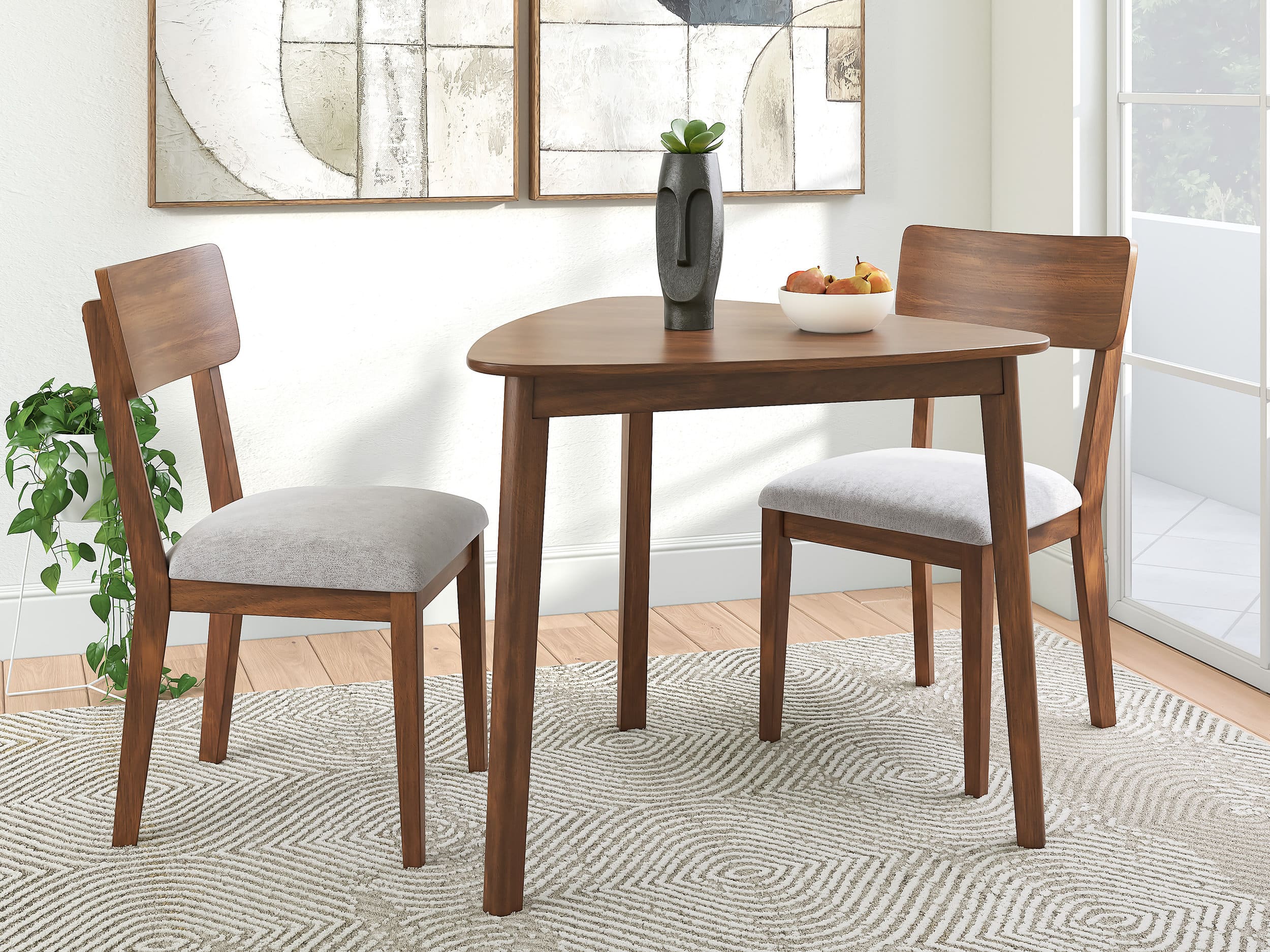 Tameride Upholstered Dining Side Chair | Warm Brown Finish