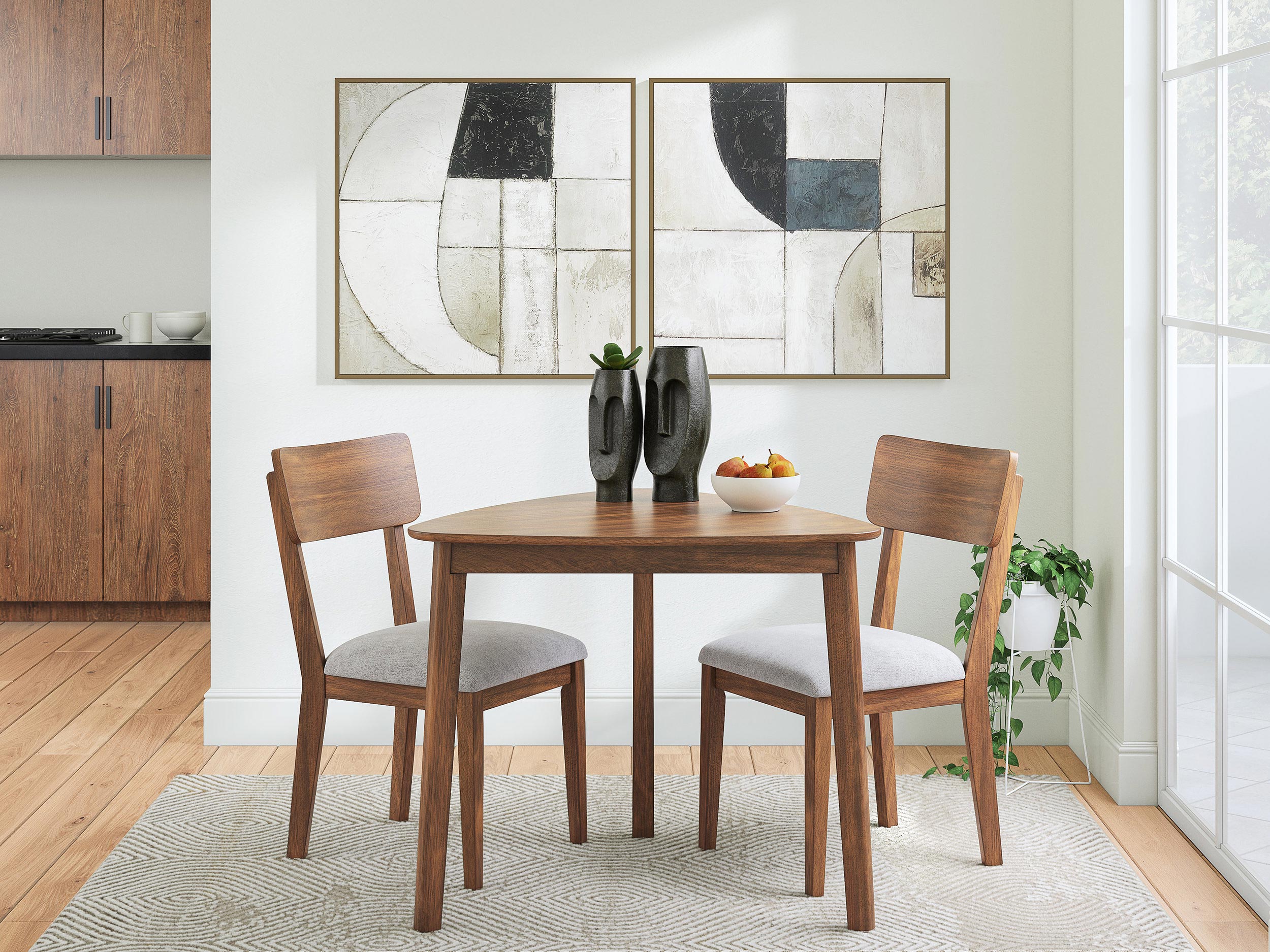 Tameride Upholstered Dining Side Chair | Warm Brown Finish