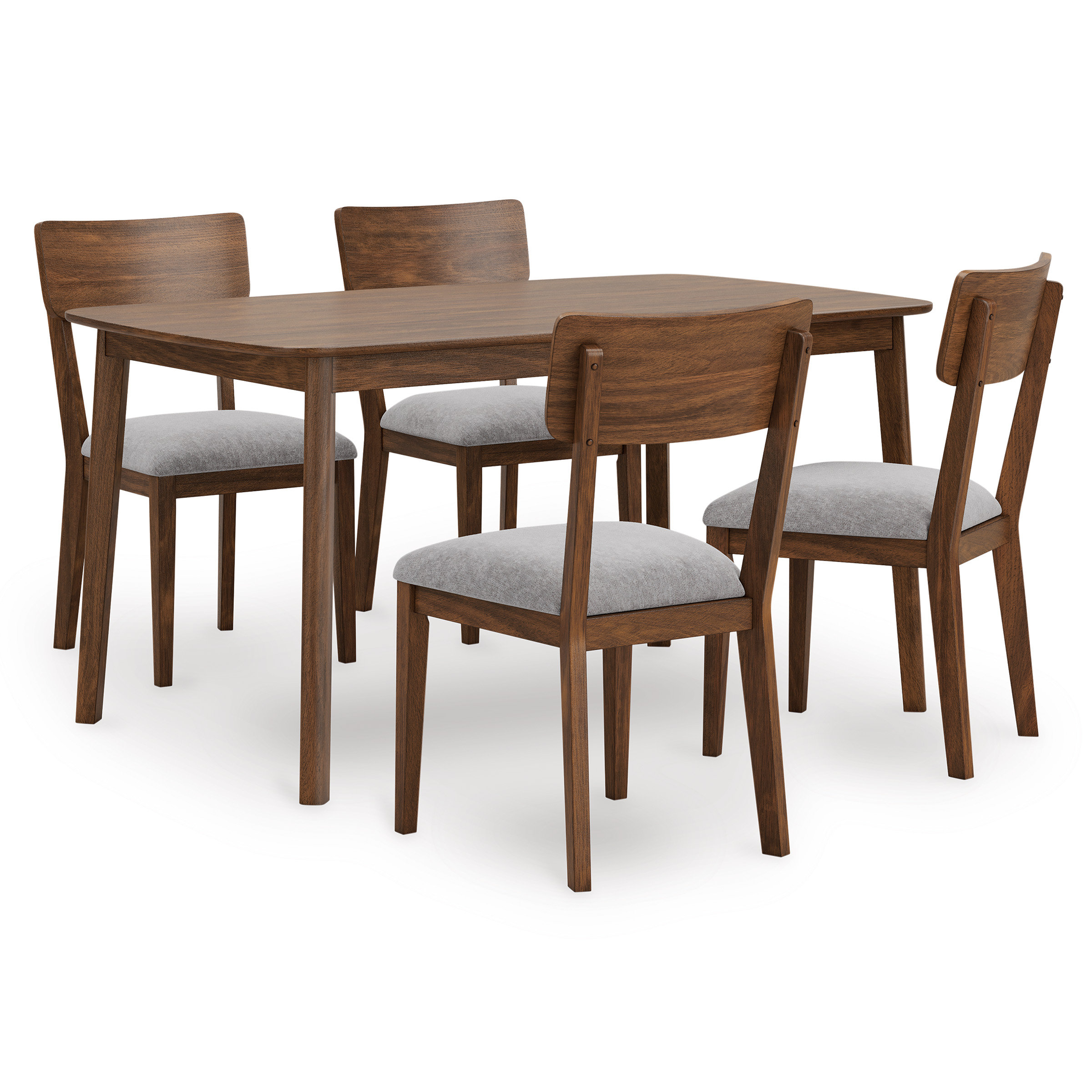 Tameride 5-Piece Wood Dining Set | Mid-Century Brown | SohoMod