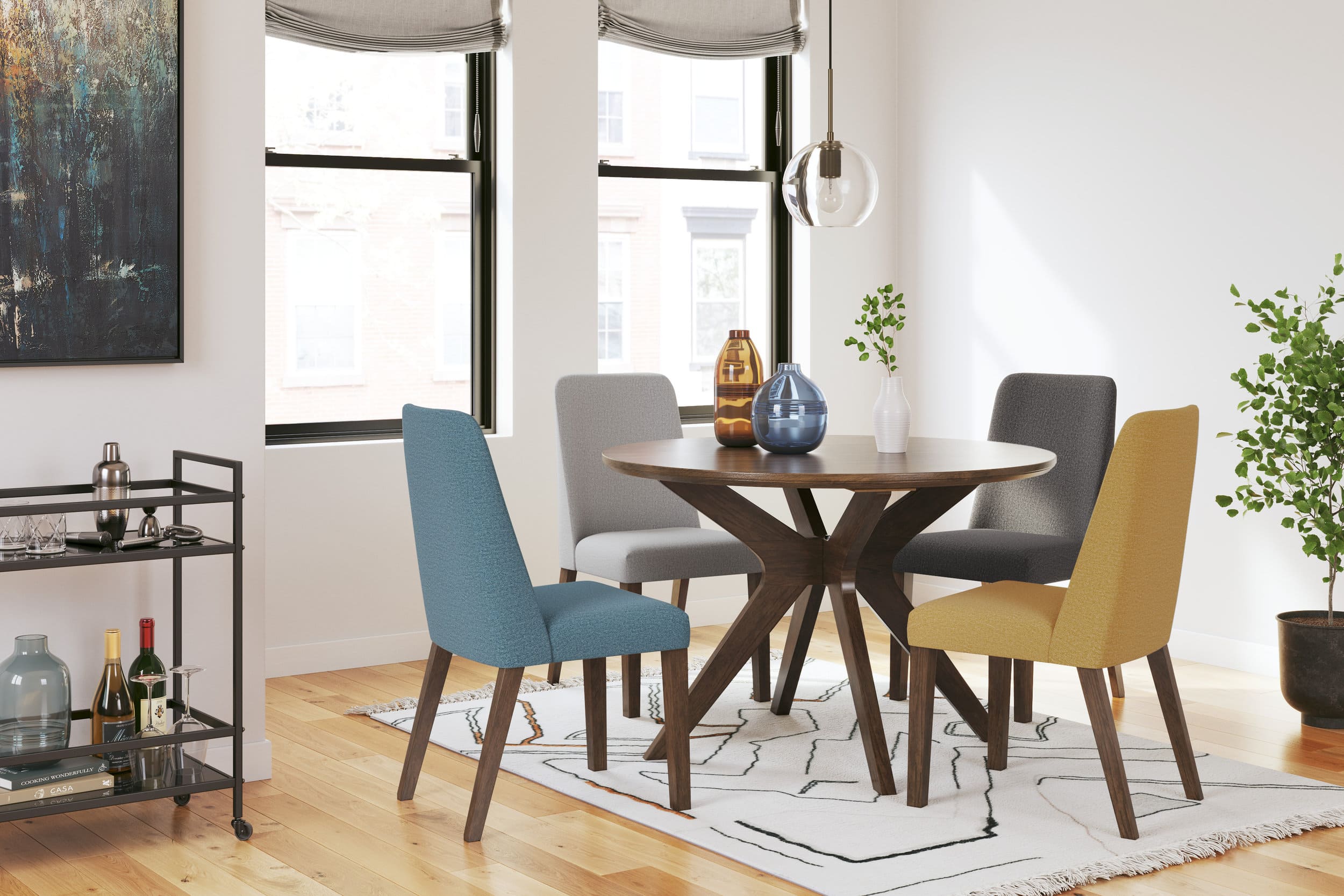 Lyncott Round Wood Dining Set - Dark Brown | Ashley Furniture